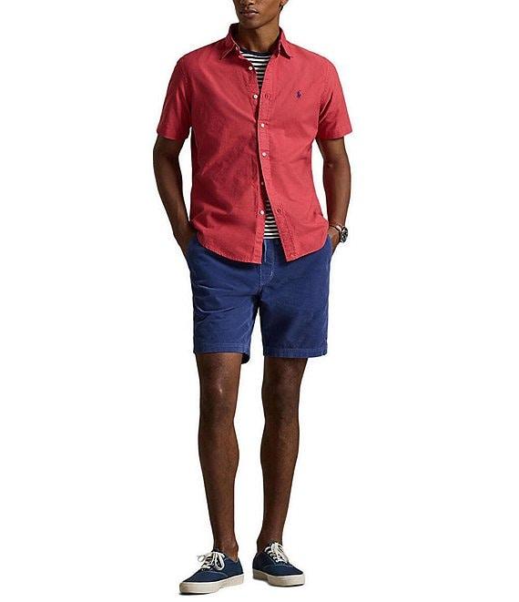 Polo Ralph Lauren Solid Garment-Dye Oxford Short Sleeve Woven Shirt Product Image