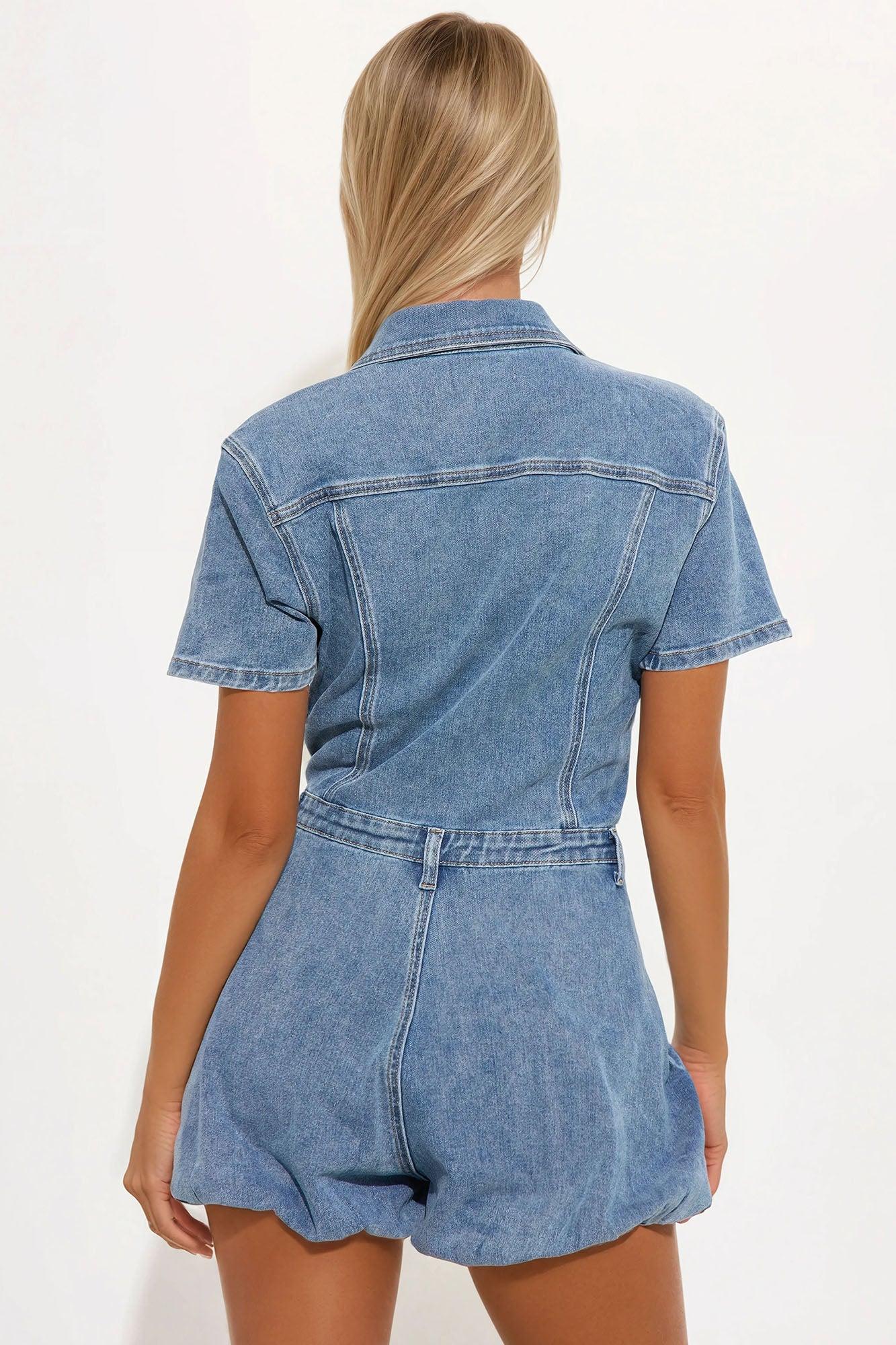 Madison Denim Romper - Medium Wash Product Image