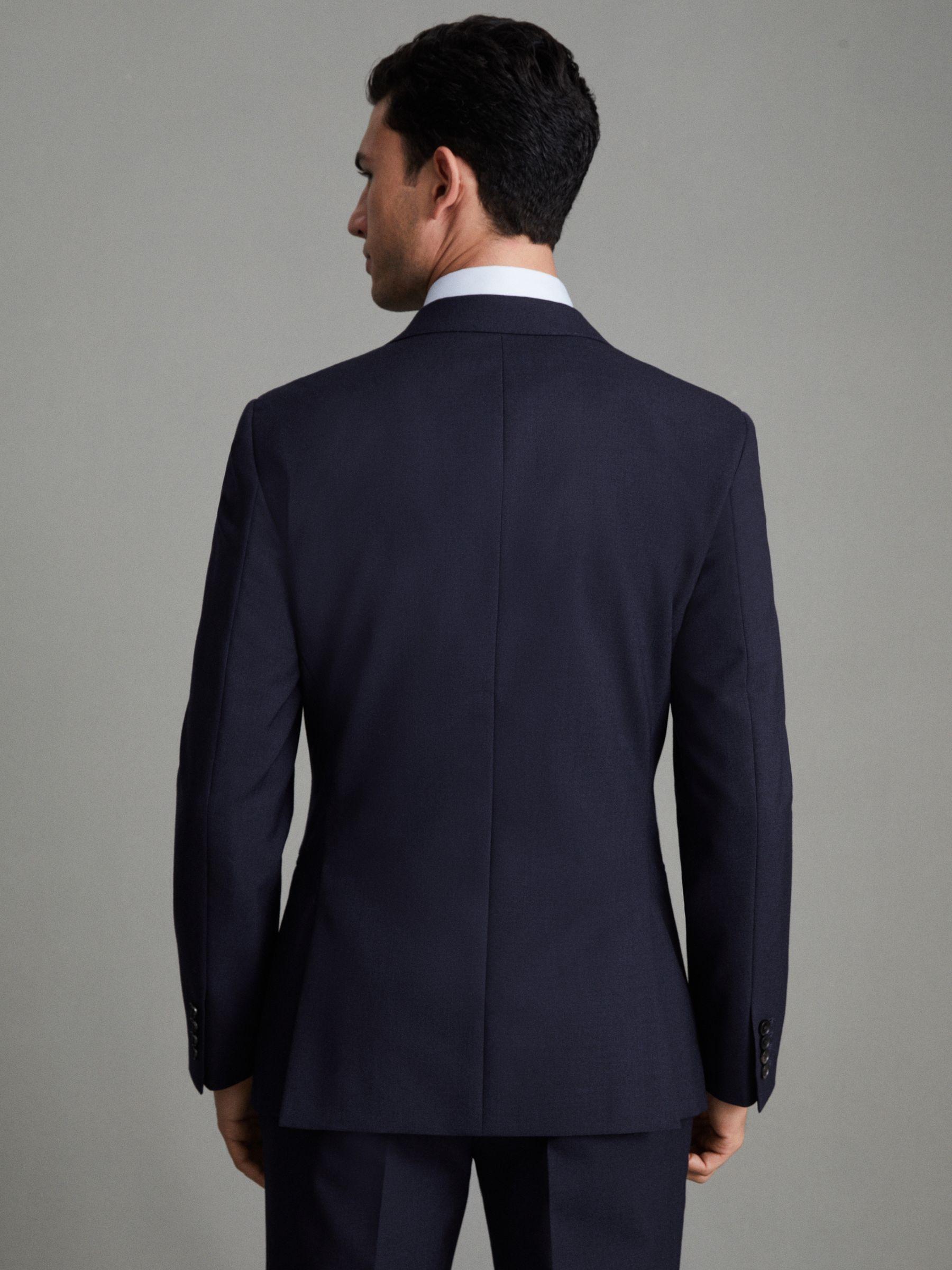 Slim Fit Wool Single Breasted Blazer in Navy Product Image