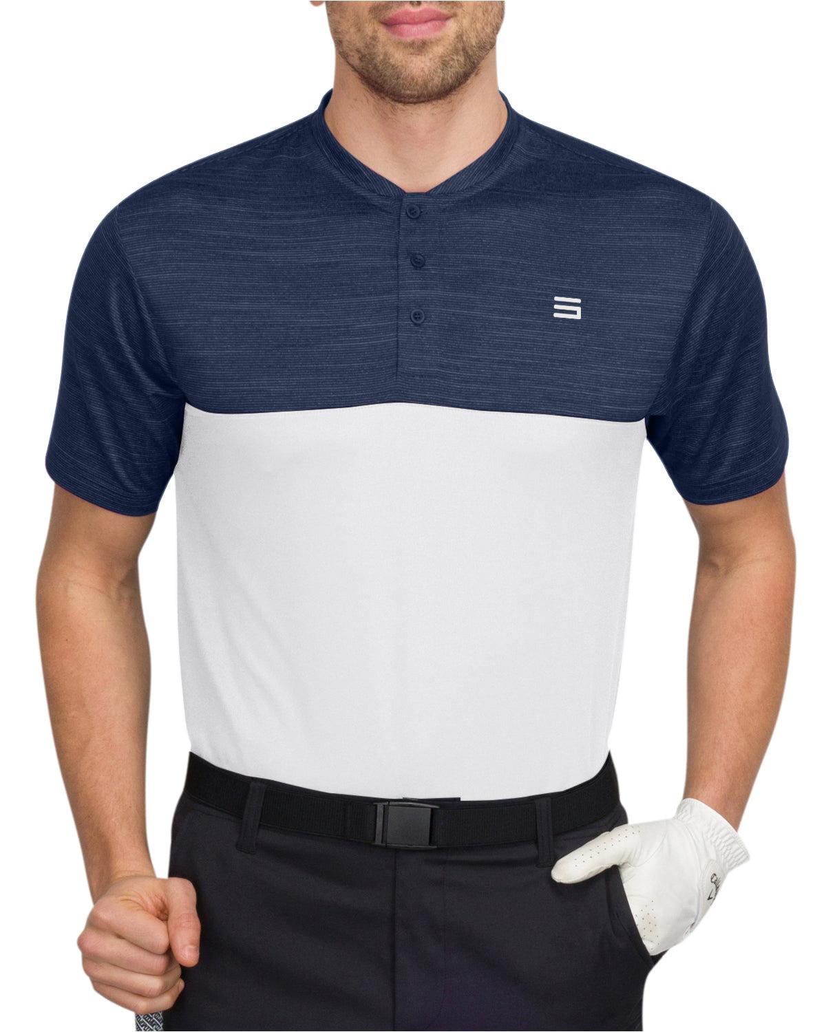 Three Sixty Six Two Tone Collarless Golf Polo Male Product Image
