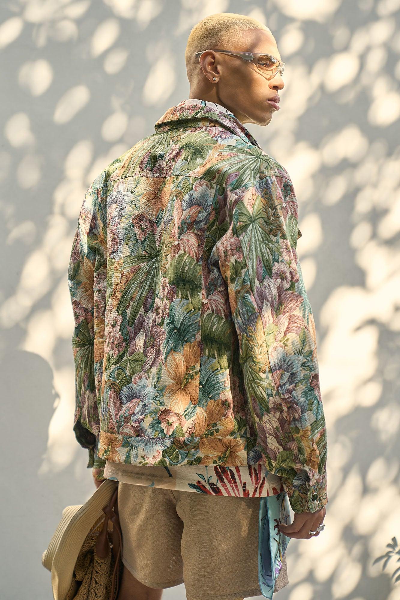 All You Need Is Tapestry Trucker Jacket - Green/combo Product Image