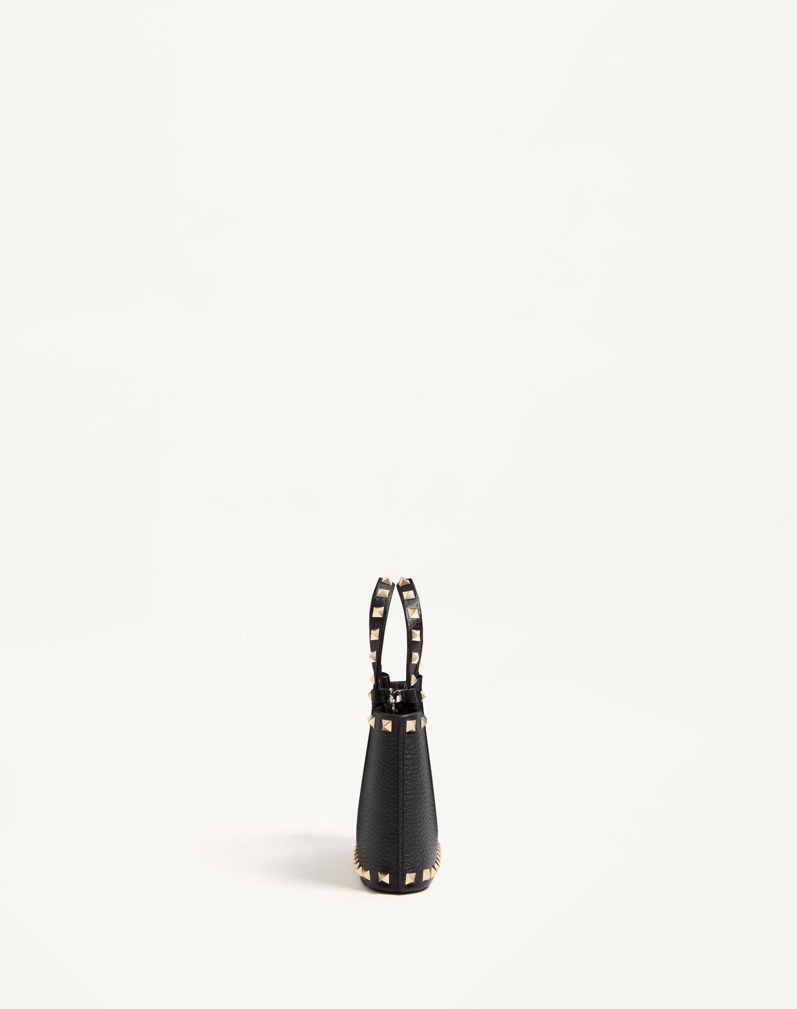 Mini Rockstud Shopping Bag In Grainy Calfskin Product Image