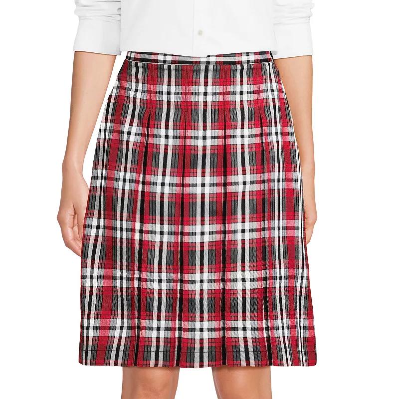 Women's Lands' End School Uniform Plaid Box Pleat Skirt,  Product Image