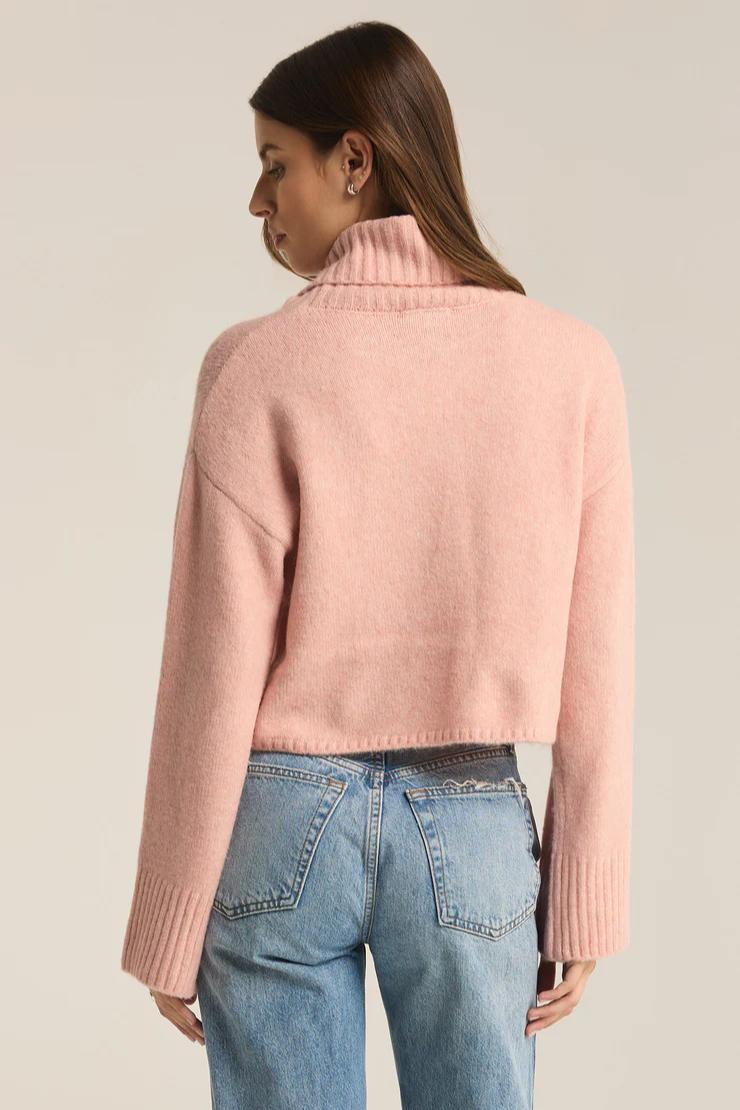 Ursa Turtleneck Sweater- Cashmere Pink Product Image