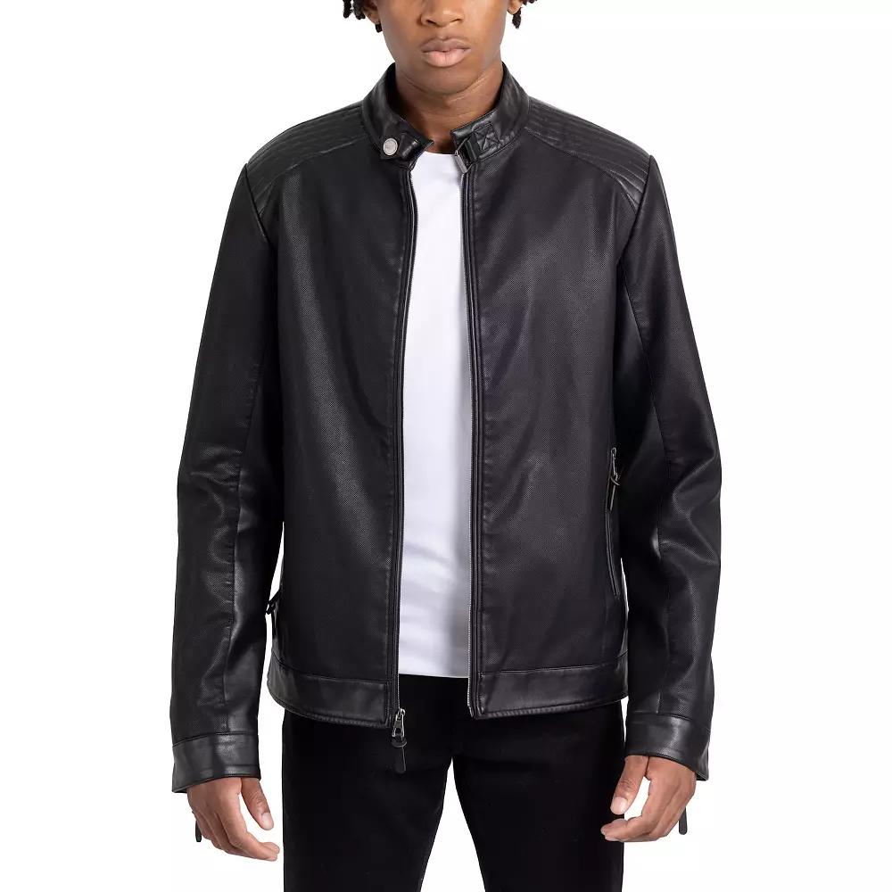 Men's Xray Faux Leather Racer Jacket,  Product Image