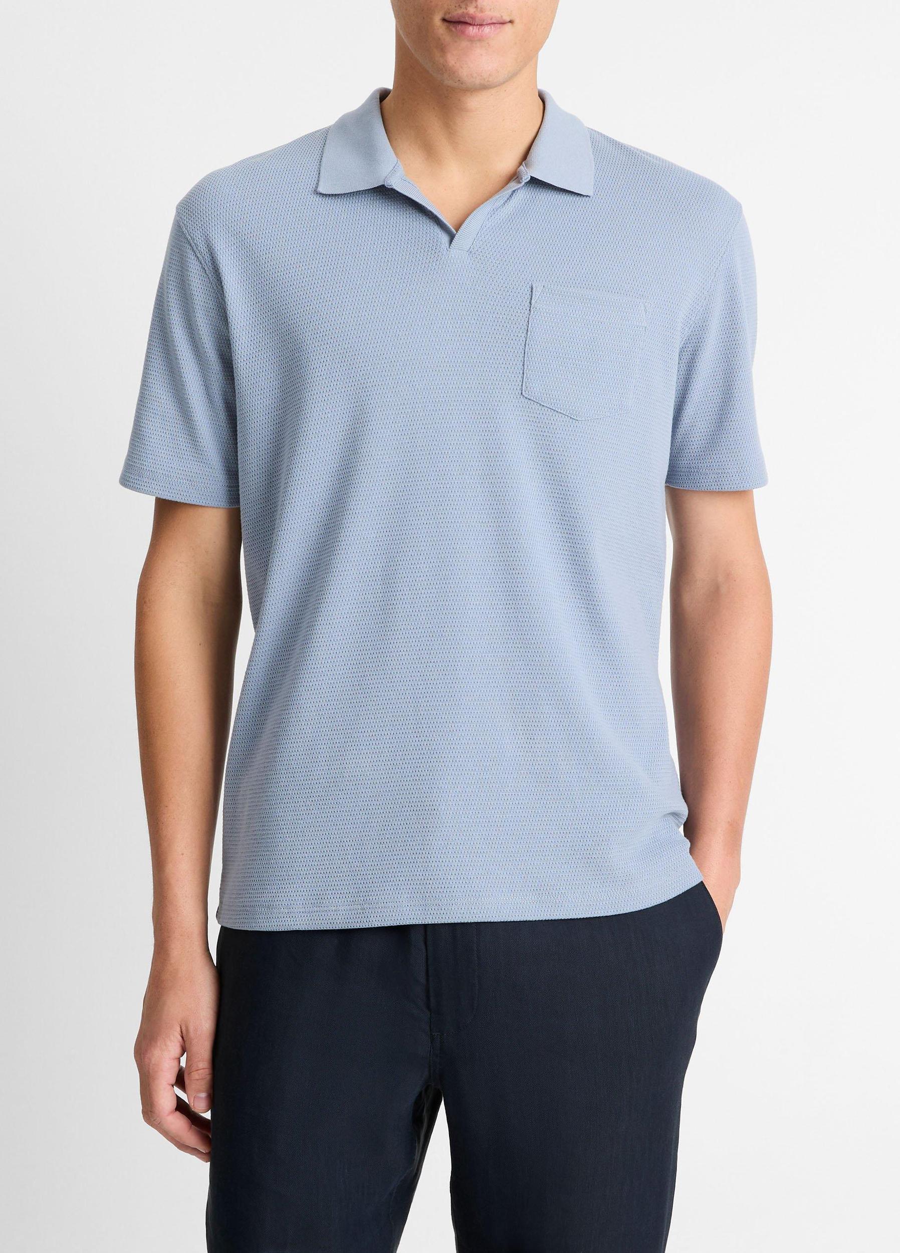 Cotton-Blend Johnny-Collar Polo Shirt Product Image