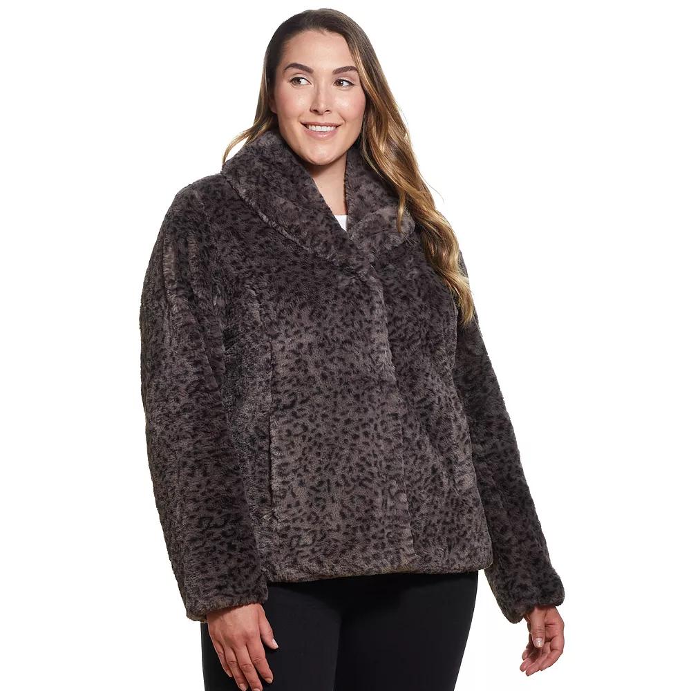 Plus Size Weathercast Midweight Faux-Fur Jacket, Women's, Size: 3XL, Multi None Product Image