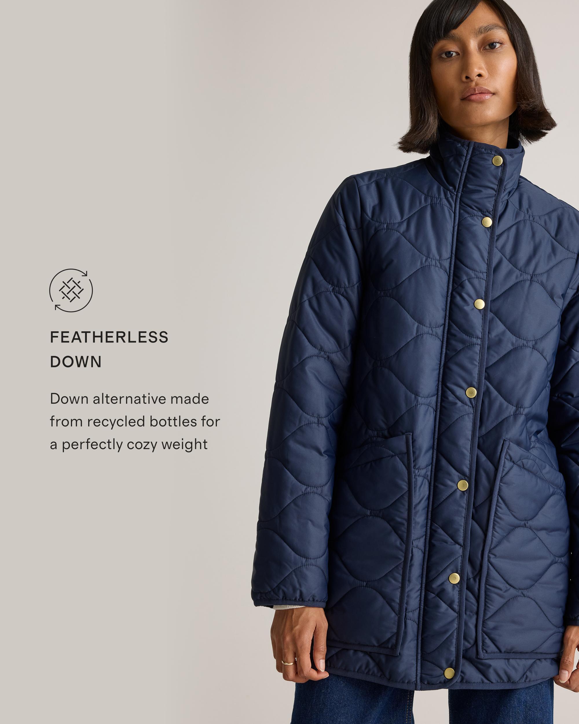 Quince | Women's Featherless Quilted Long Puffer Jacket Size XL, Nylon Product Image