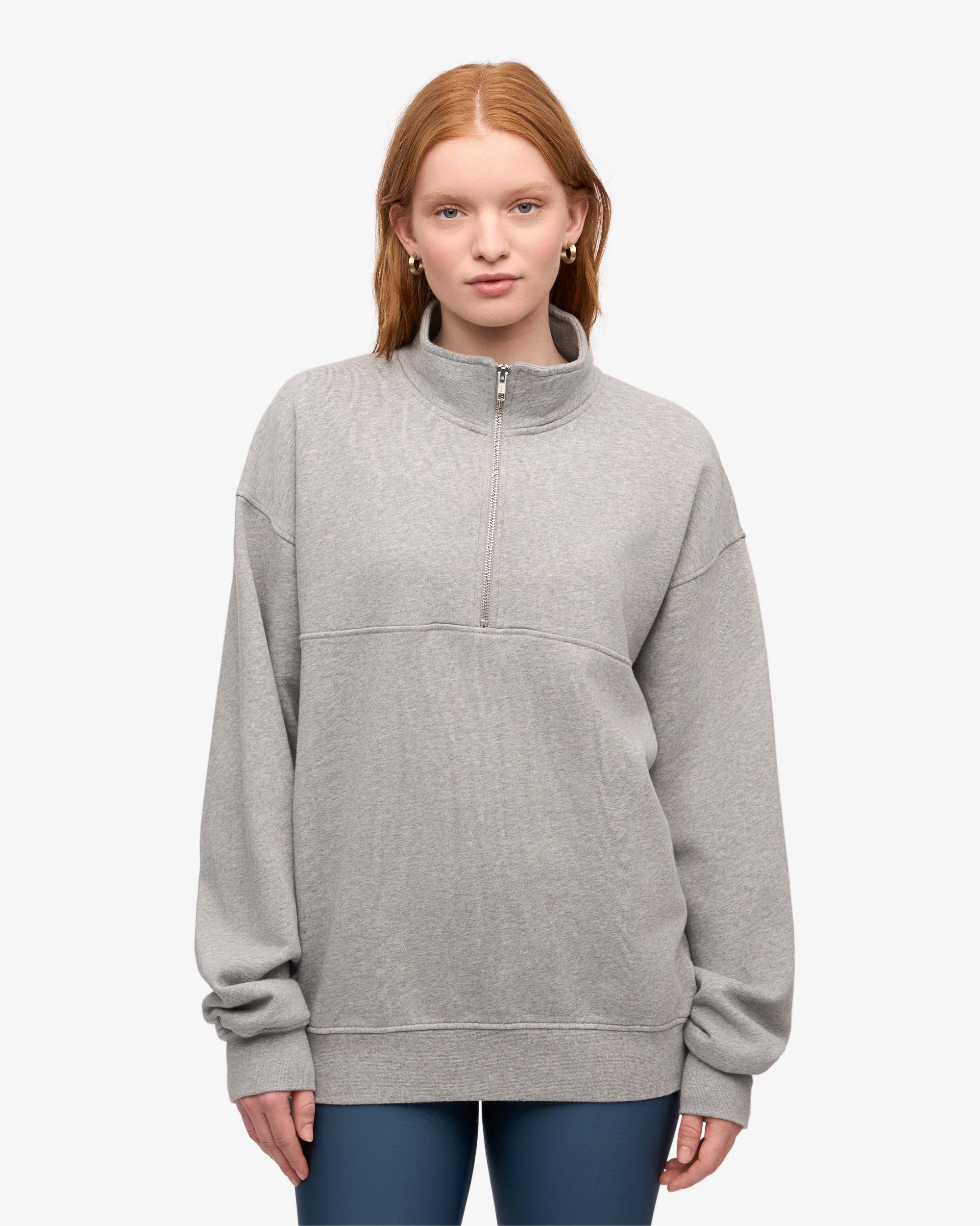 Organic Quarter Zip - Heather Grey Product Image