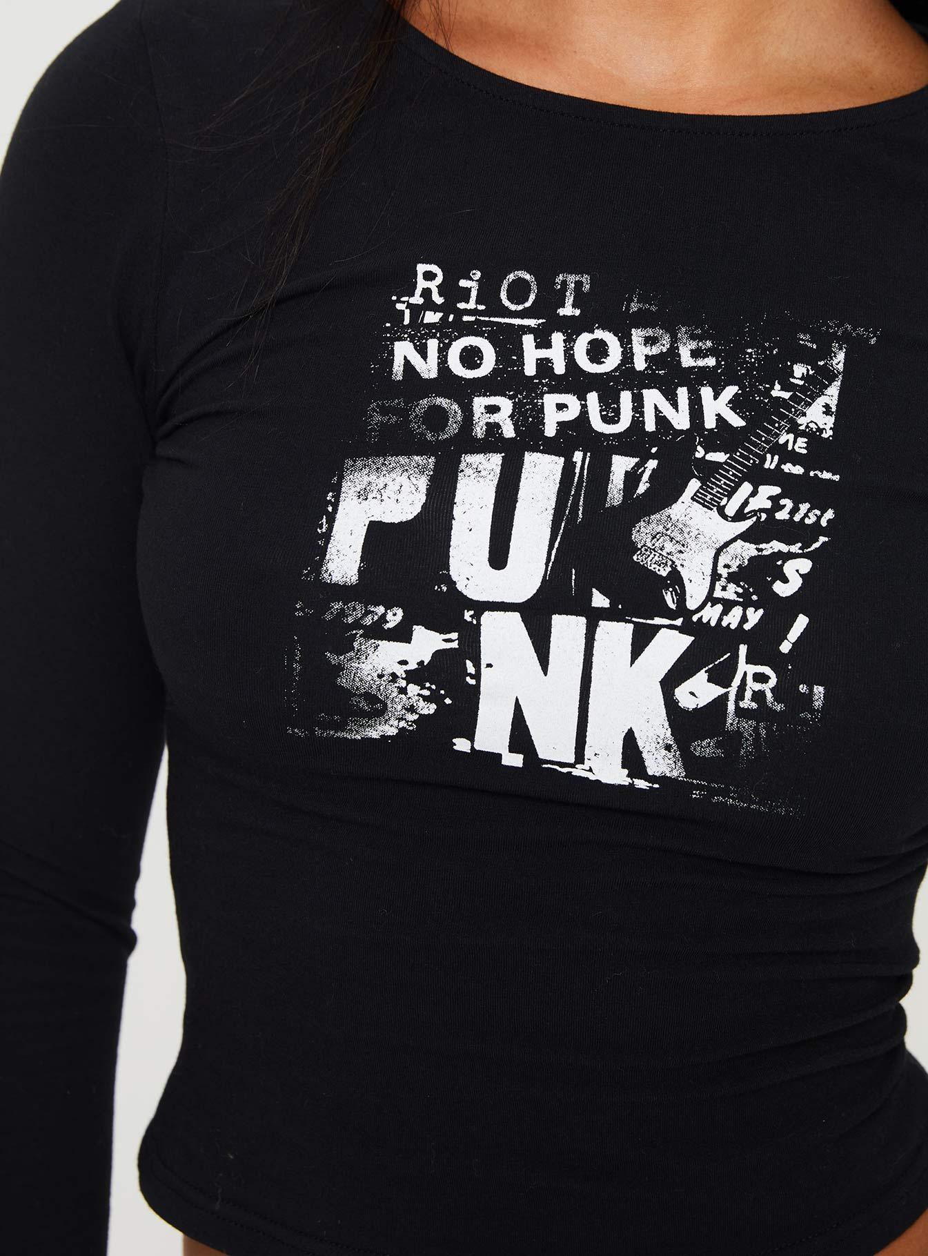 No Hope Long Sleeve Top Black Product Image