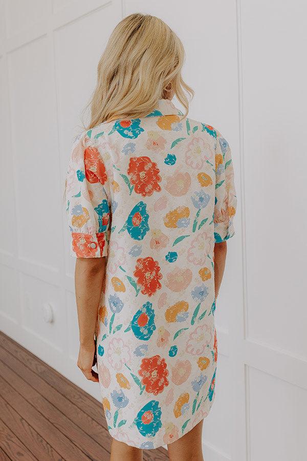 Pop Of Color Floral Embroidered Mini Dress Product Image