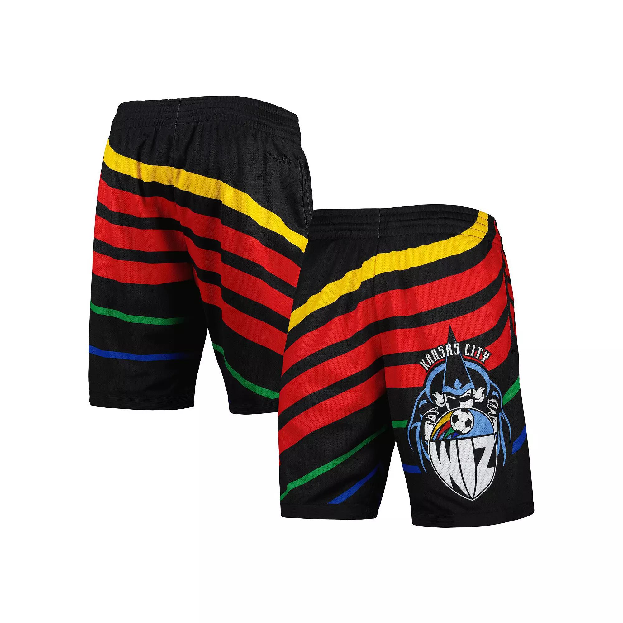 Men's Mitchell & Ness Black Sporting Kansas City Swingman Shorts,  Product Image