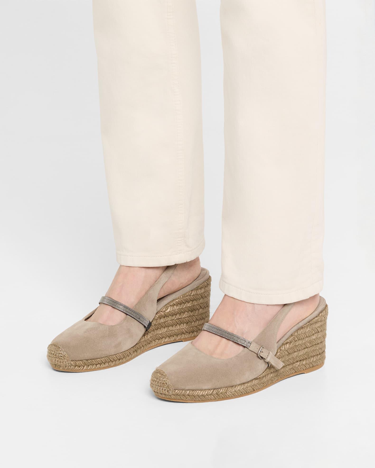 Monili Mary Jane Suede Espadrille Slingback Wedges Product Image