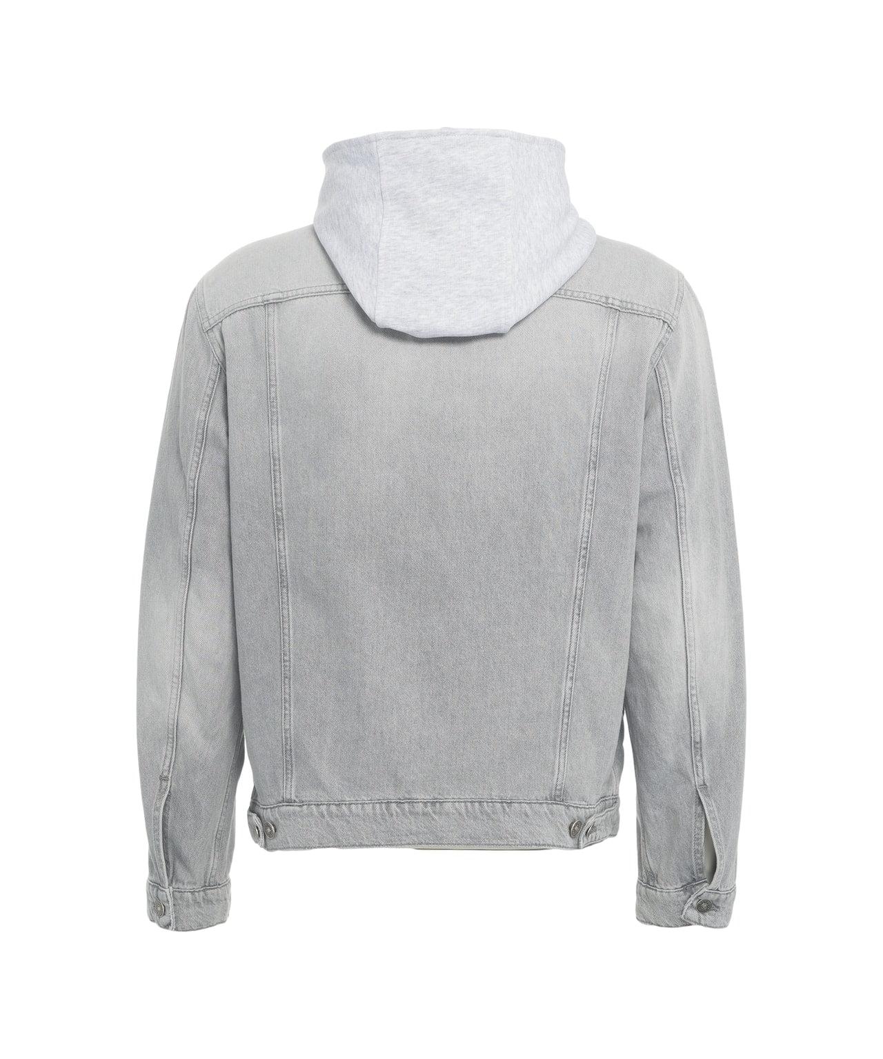 Denim jacket with hoodie Product Image