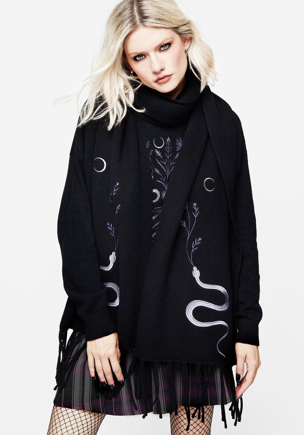 Dominion Snake Embroidered Knit Sweater Product Image