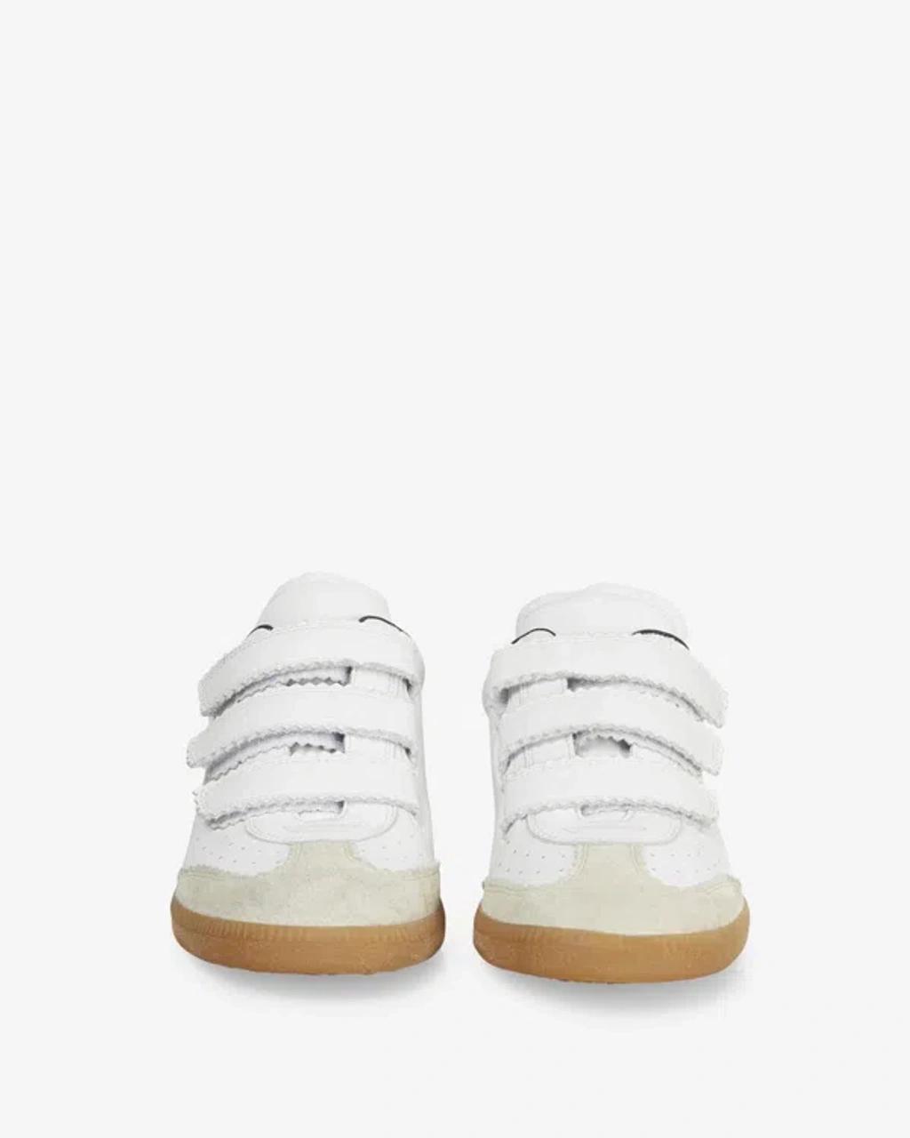 ISABEL MARANT Beth Suede-trimmed Leather Sneakers In White Product Image