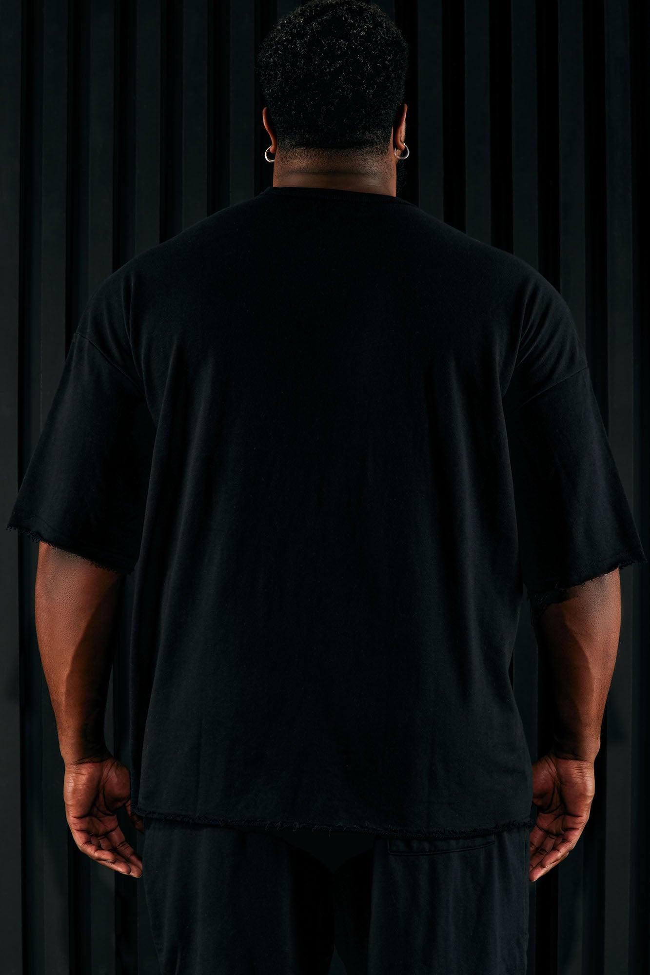 I Like How It Looks Oversized Terry Short Sleeve Tee - Black Product Image