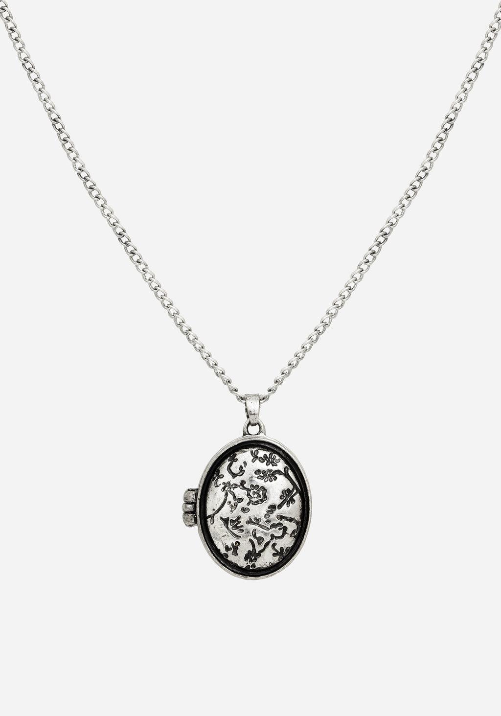 Cerelia Etched Locket Necklace Product Image