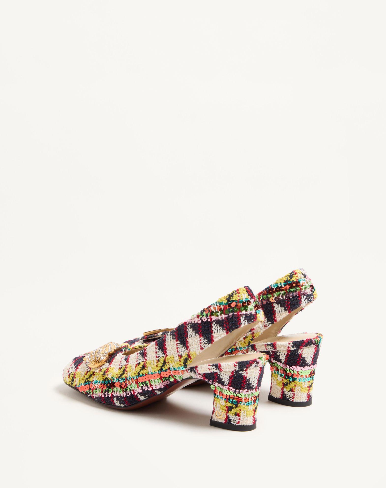 Adamantine Slingback Pumps In Tweed 60Mm Product Image