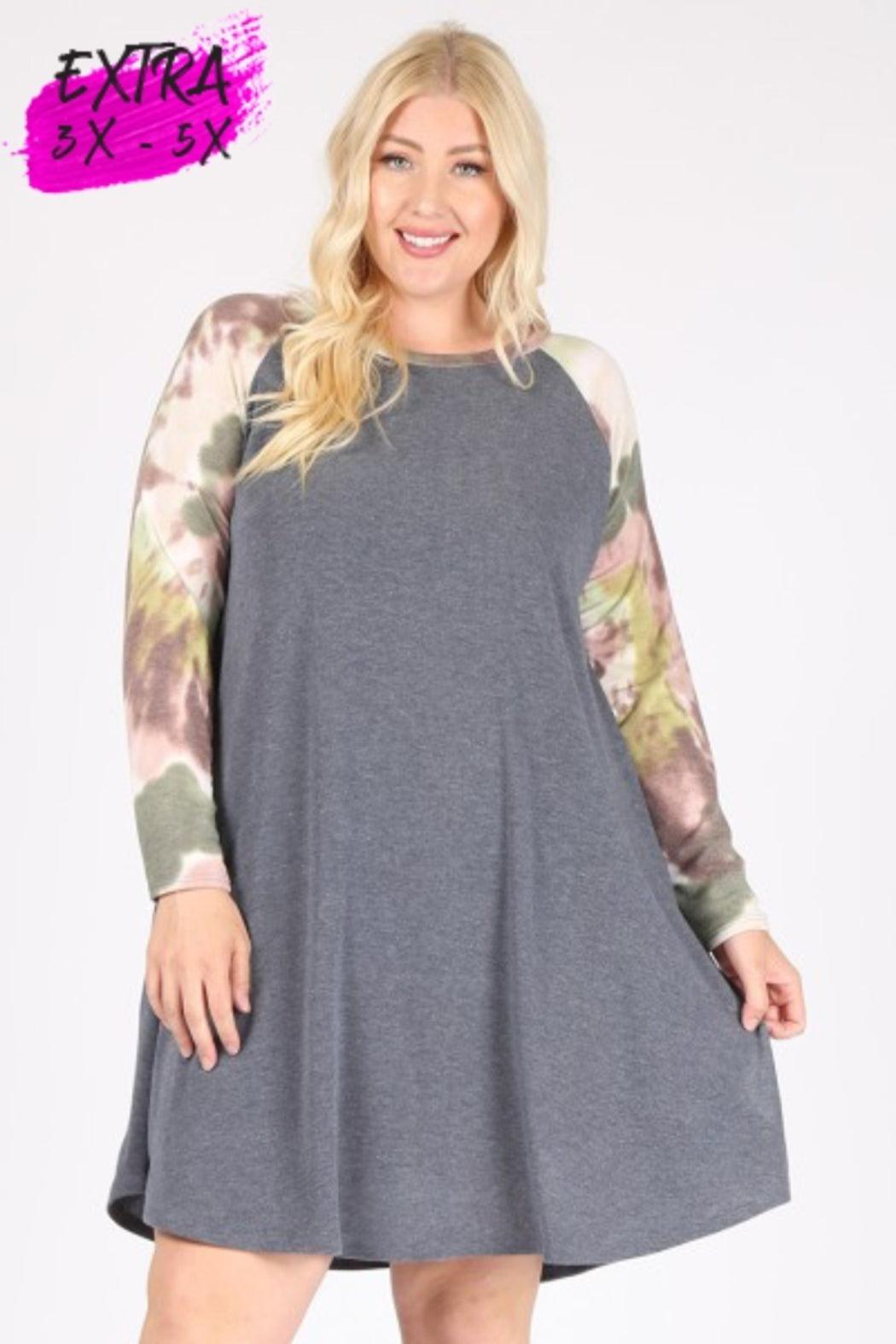 Tie Dye Sleeve Dress Product Image