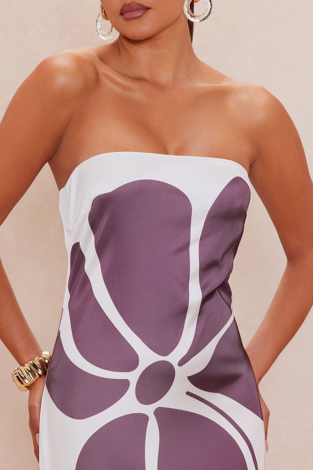 Nani Satin Maxi Dress - Brown/combo Female Product Image