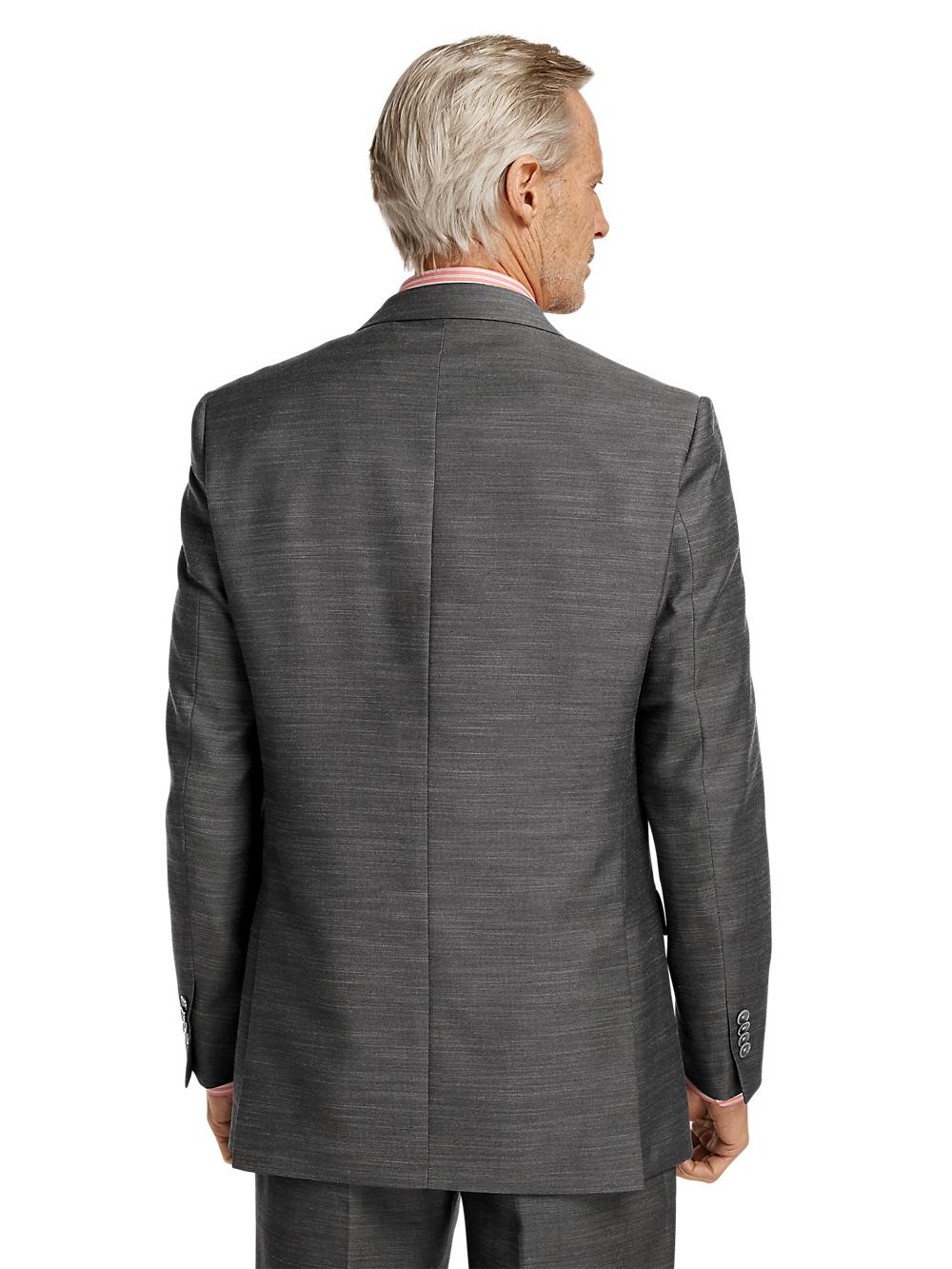 Performance Blend Double Breasted Peak Lapel Suit Jacket - Charcoal Product Image
