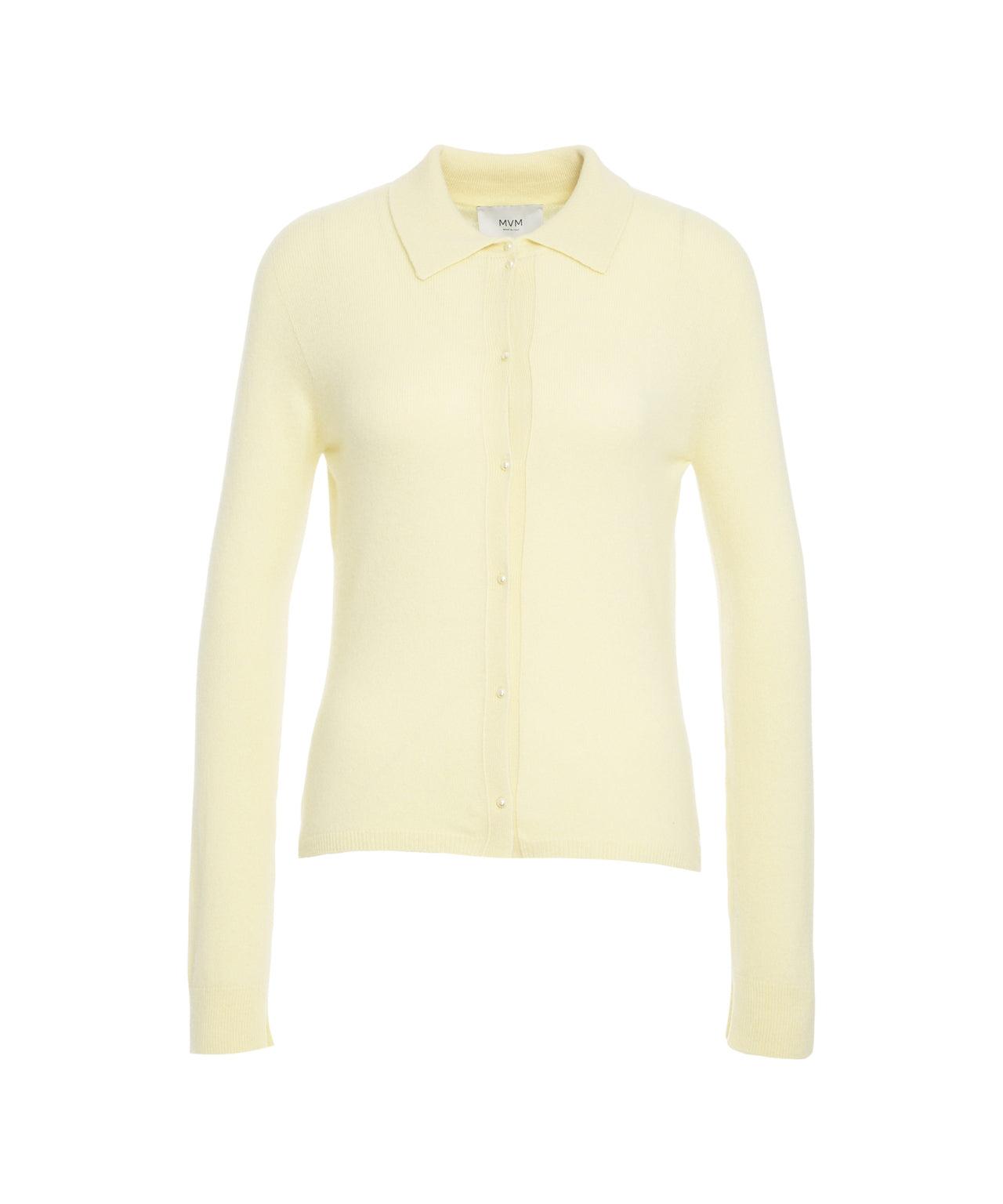 Knitted sweater with polo collar Product Image