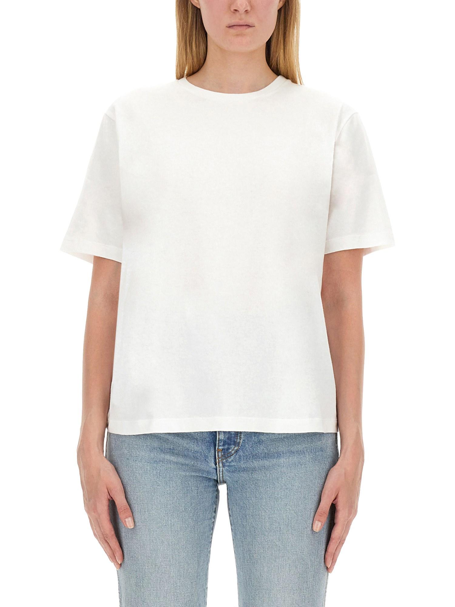 KHAITE Womens White Mae Brand-patch Cotton-jersey T-shirt In Cream Product Image