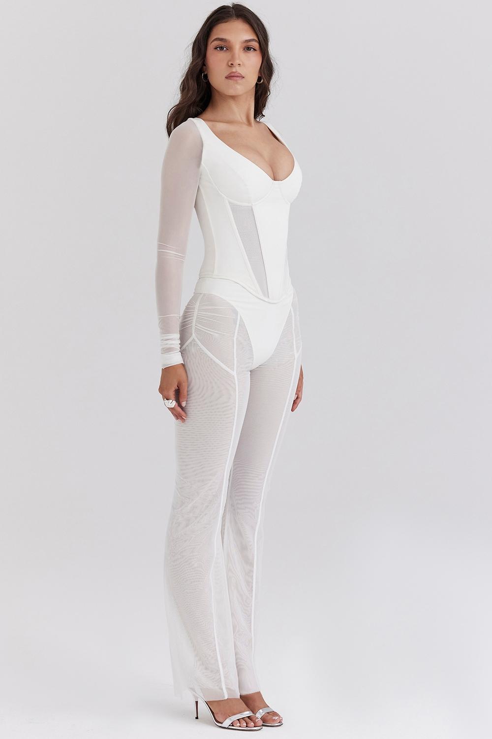 Avalon  white mesh high waist trousers Product Image