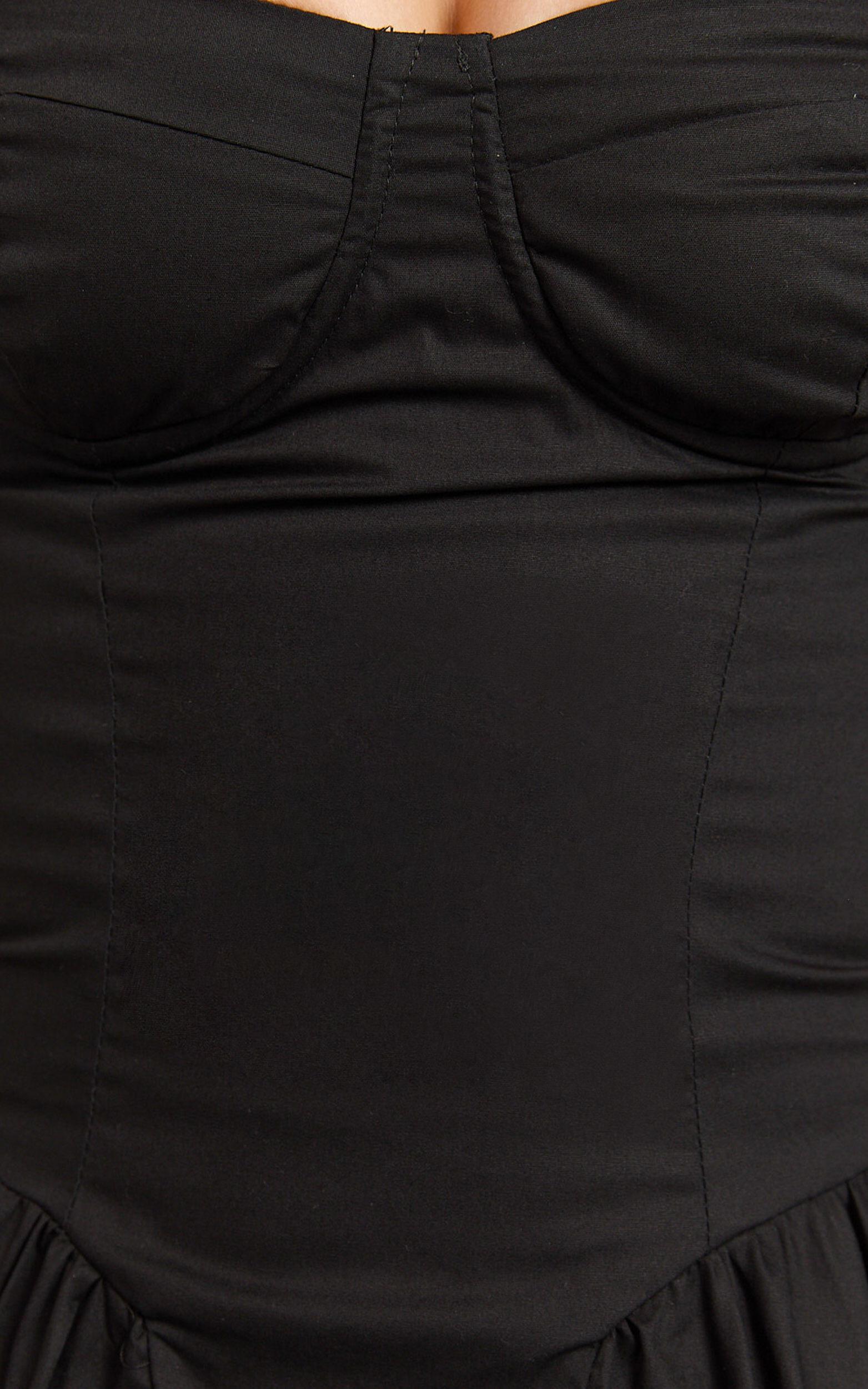 April Midi Dress - Sweetheart Wide Pleated Dress in Black Product Image