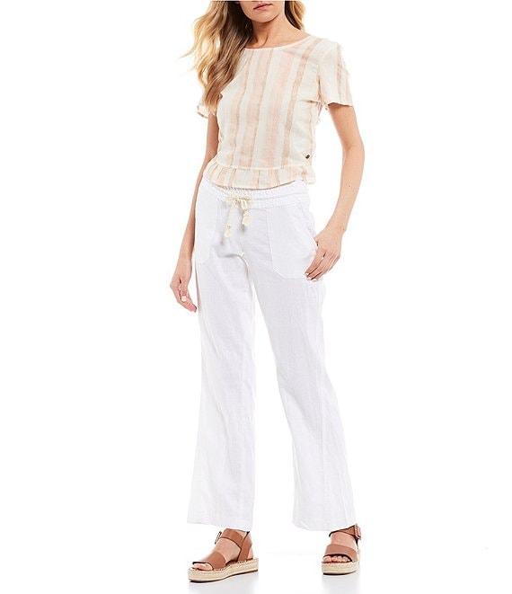 Roxy Oceanside Linen Blend Wide Leg Pants Product Image