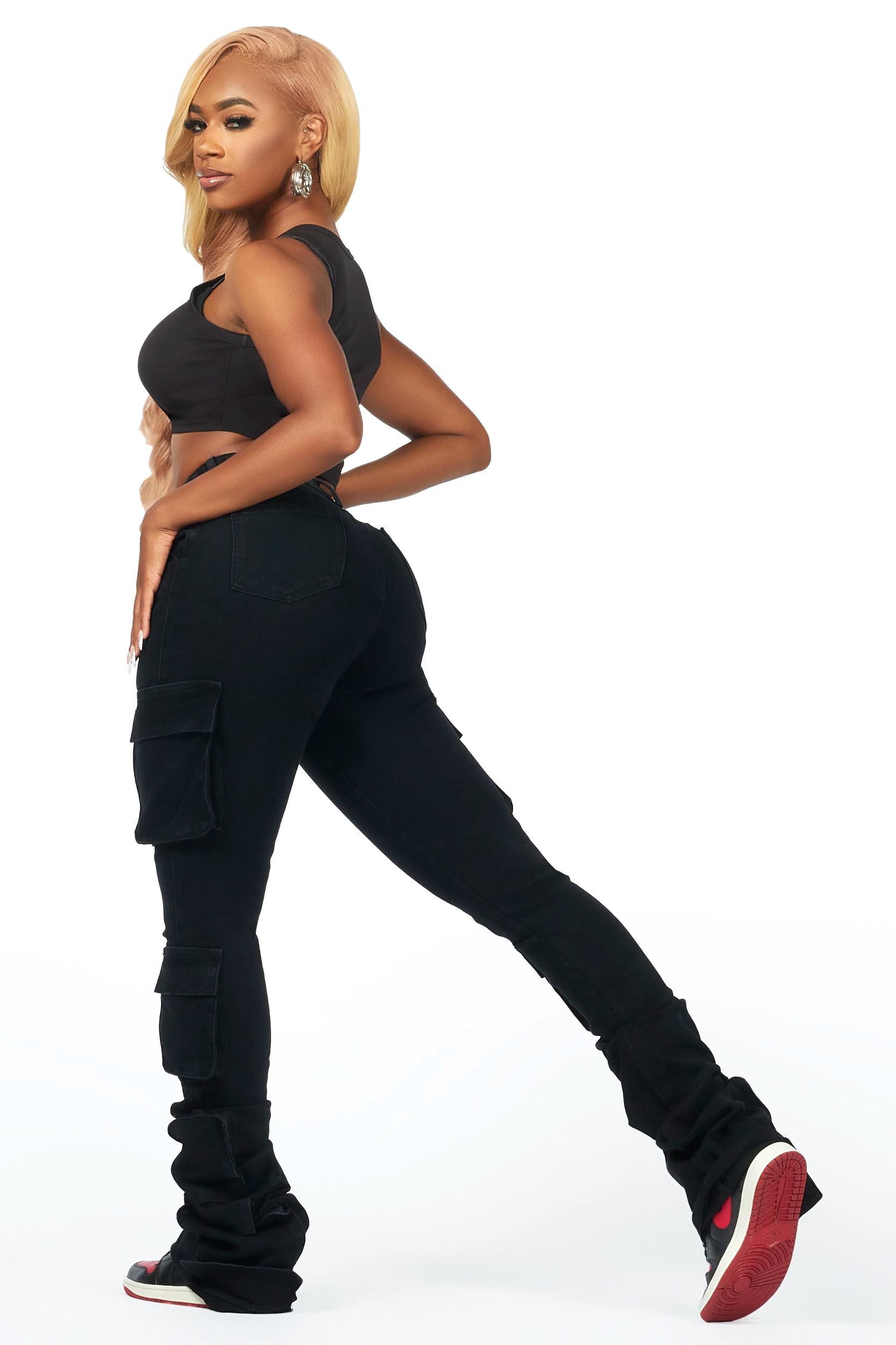 Phoebe Black Super Stacked Jean Female Product Image