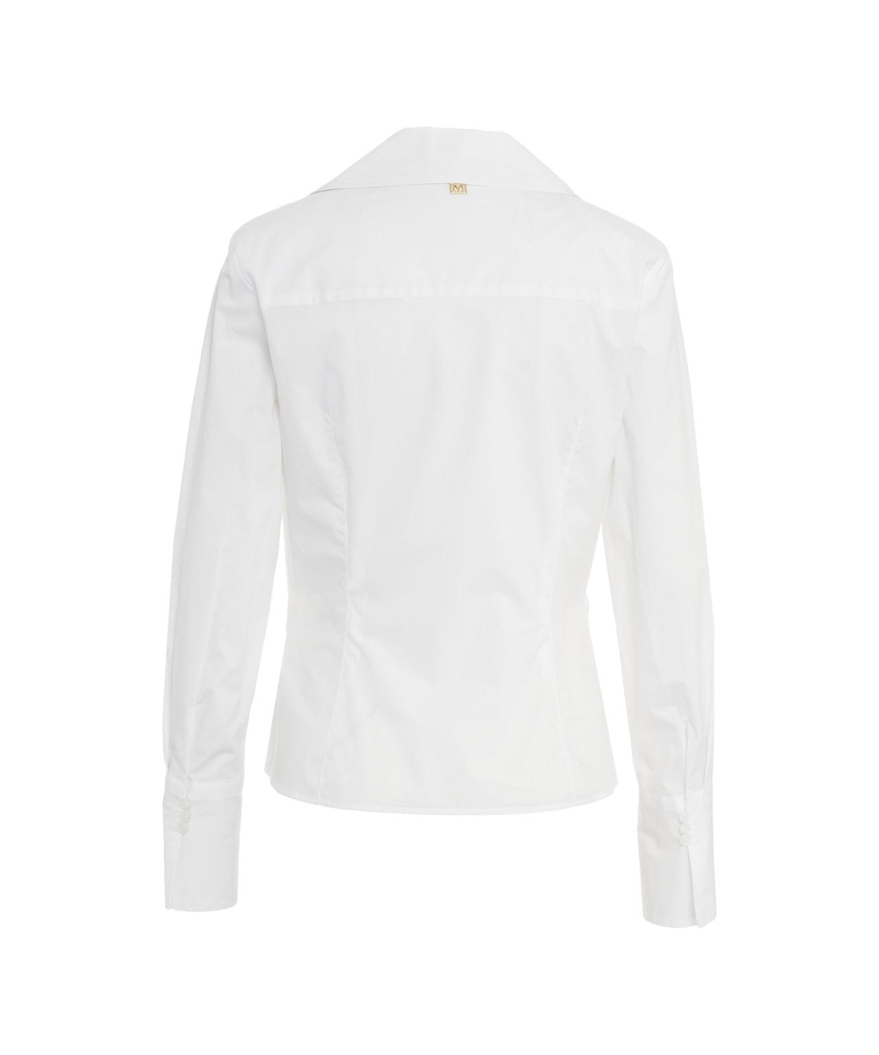 Wrap blouse with logo charm Product Image