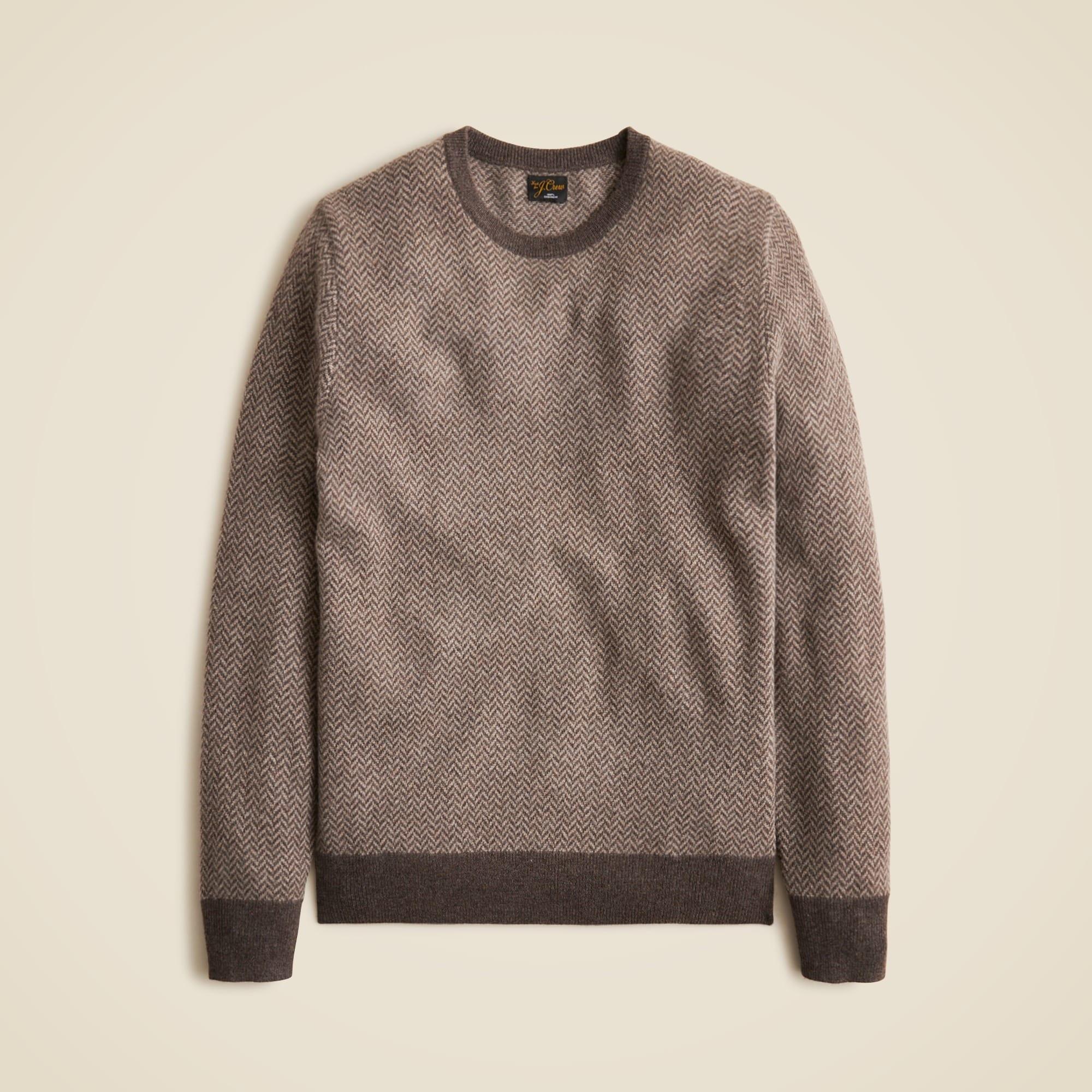 Cashmere herringbone jacquard crewneck sweater Product Image