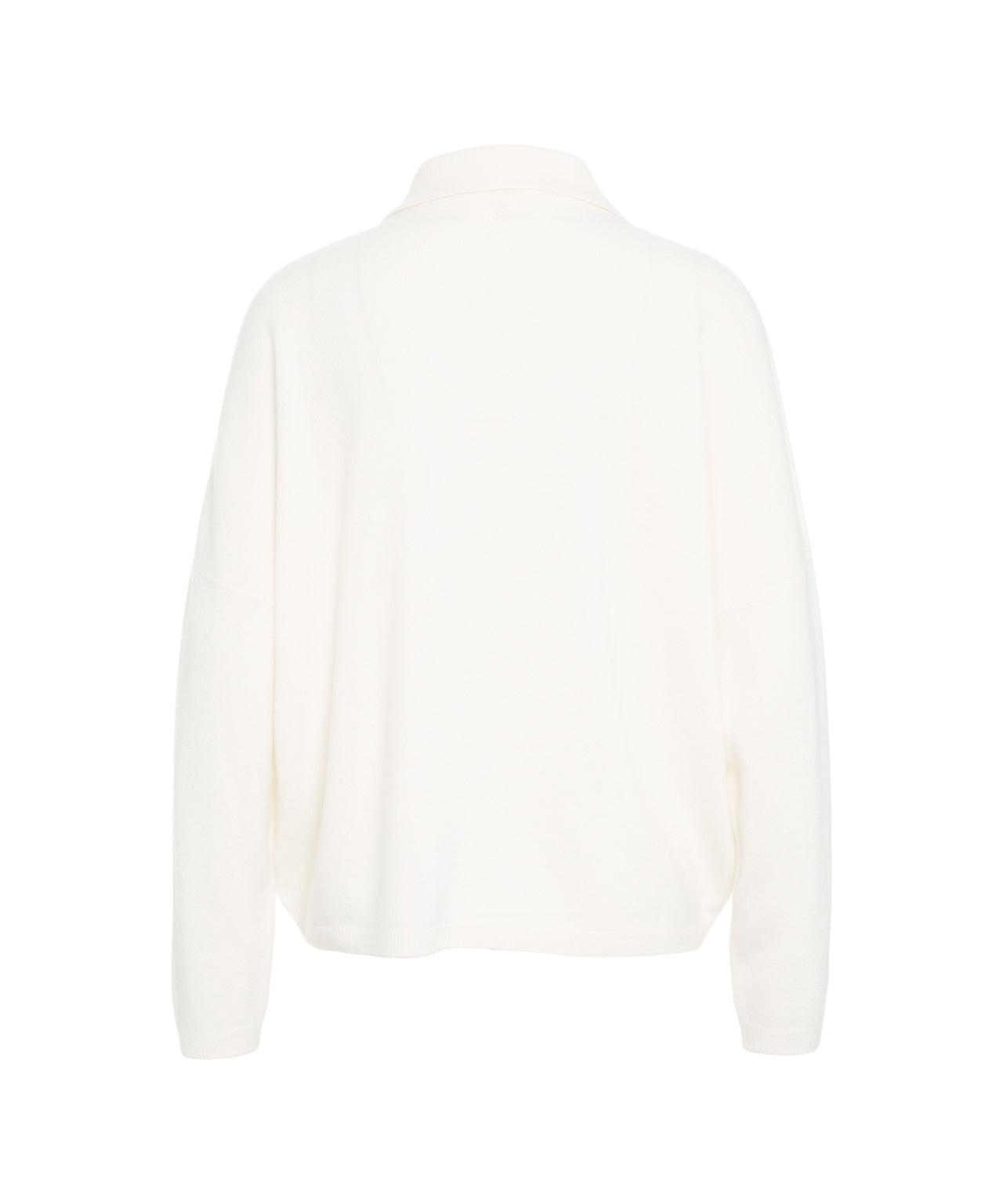 Knit Sweater with Polo Collar Product Image