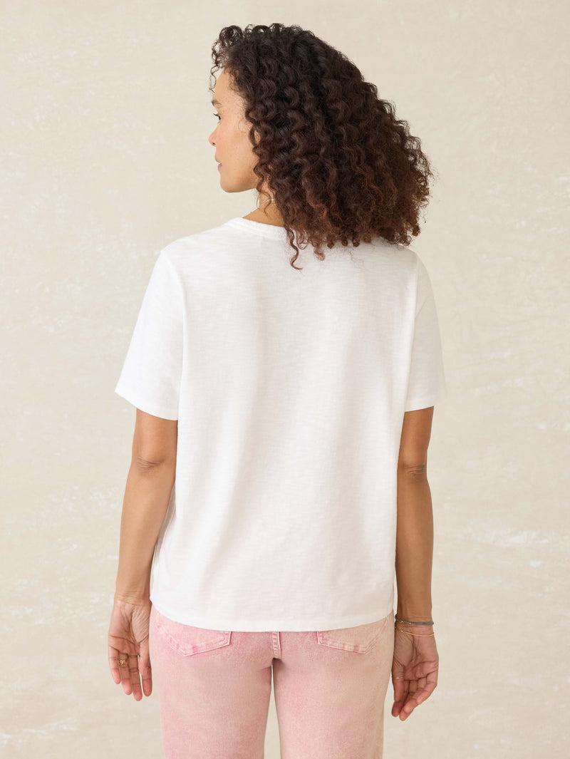 Sunwashed Regenerative Cotton Essential Tee - White Product Image