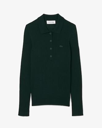 Wool Jersey Polo Collar Sweater Product Image