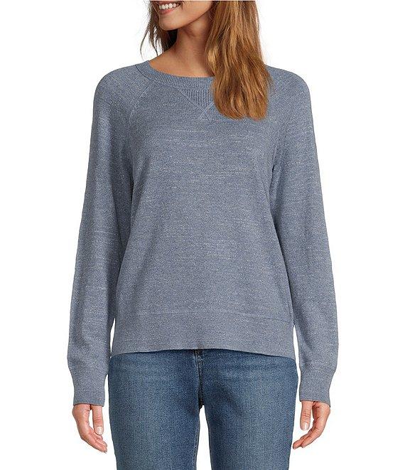 L.L.Bean Knit Organic Cotton Slub Raglan Sleeve Pullover Sweater Product Image