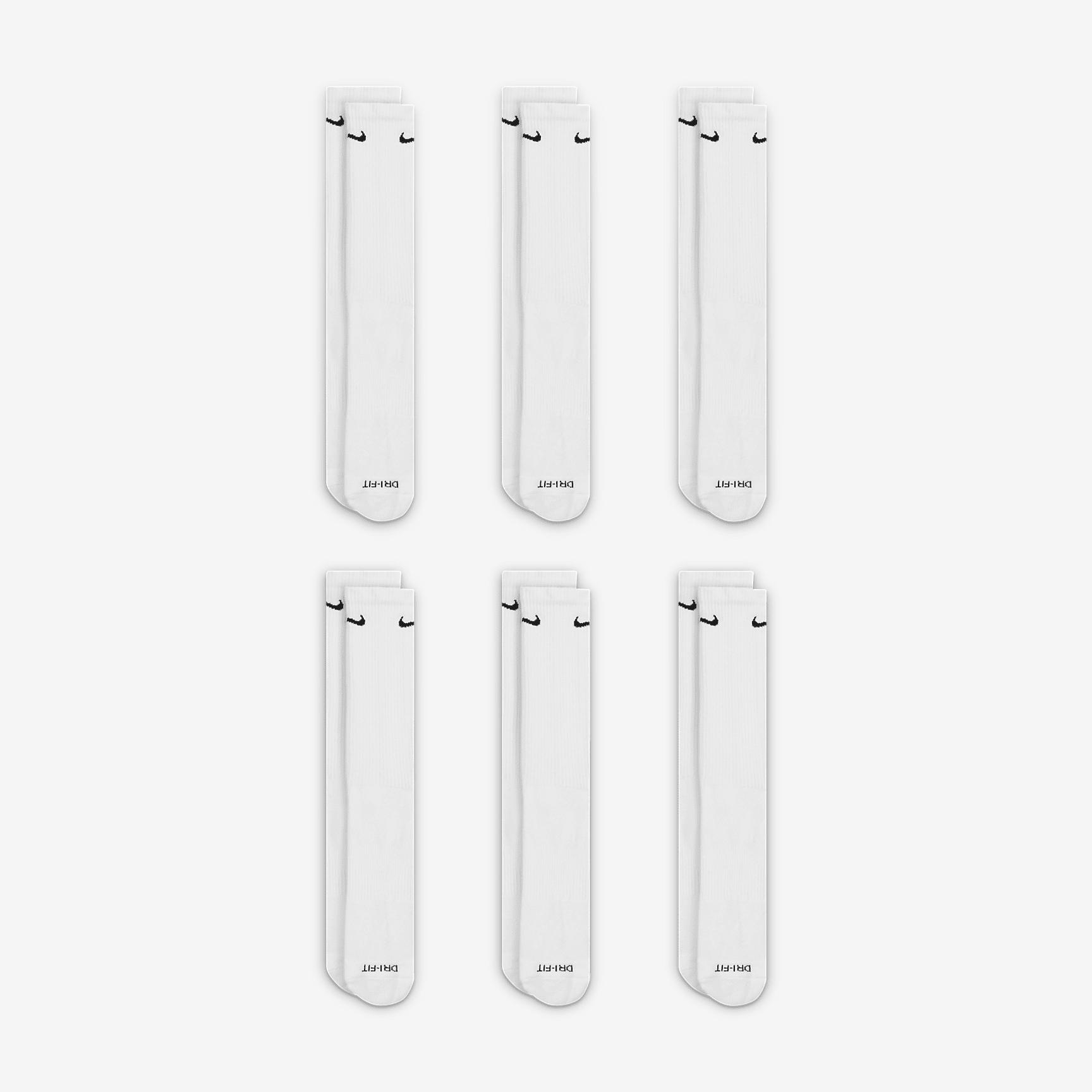 Nike Mens Everyday Plus Cushioned Training Crew Socks (6 Pairs) | SX6897-100 Product Image