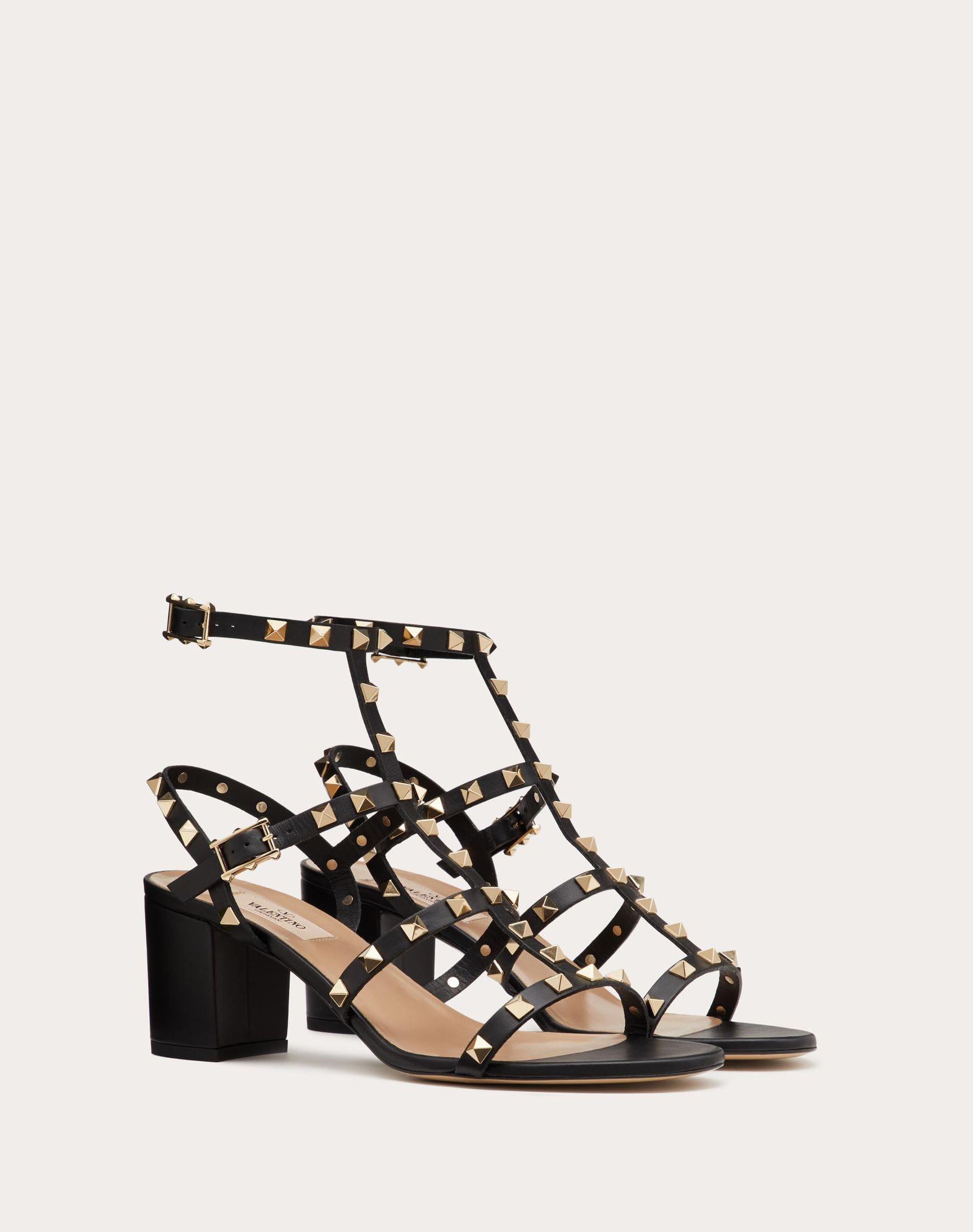 Rockstud Calfskin Ankle Strap Sandal 60 Mm Product Image