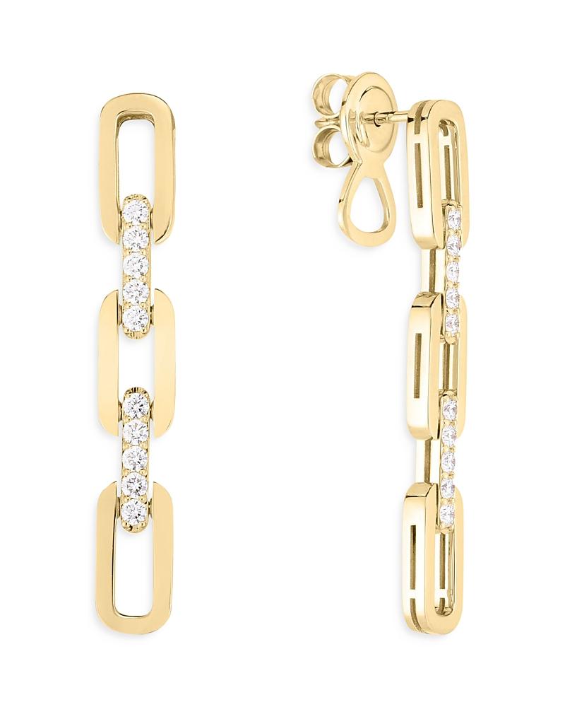 Womens Navarra 18K Yellow Gold & Diamond Triple-Link Drop Earrings Product Image