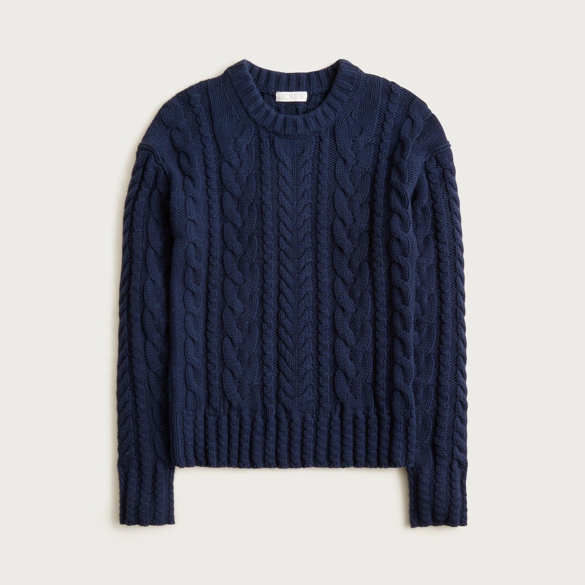 Cable-knit crewneck sweater Product Image