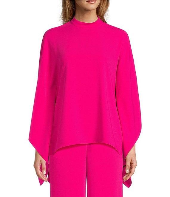 Trina Turk Anona Double Georgette Mock Neck Dolman Sleeve Top Product Image