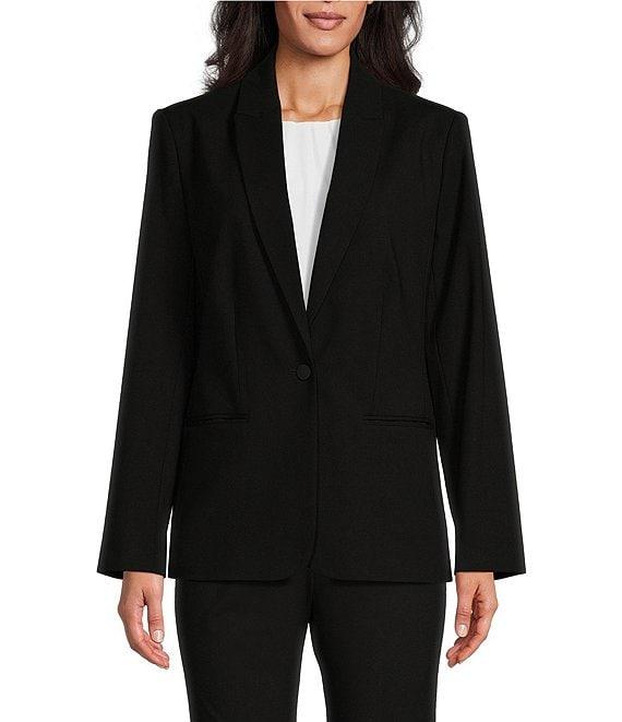 Investments Platinum Suiting Petite Size Long Sleeve One Button Notch Lapel Blazer Product Image