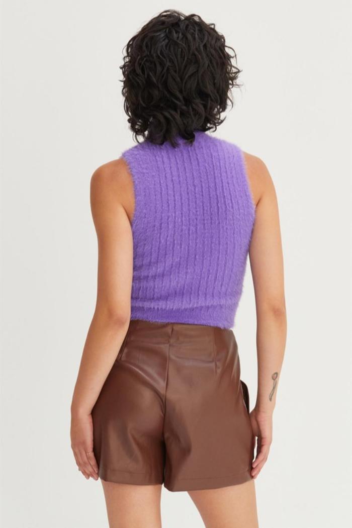 Fuzzy Sleeveless Sweater Product Image