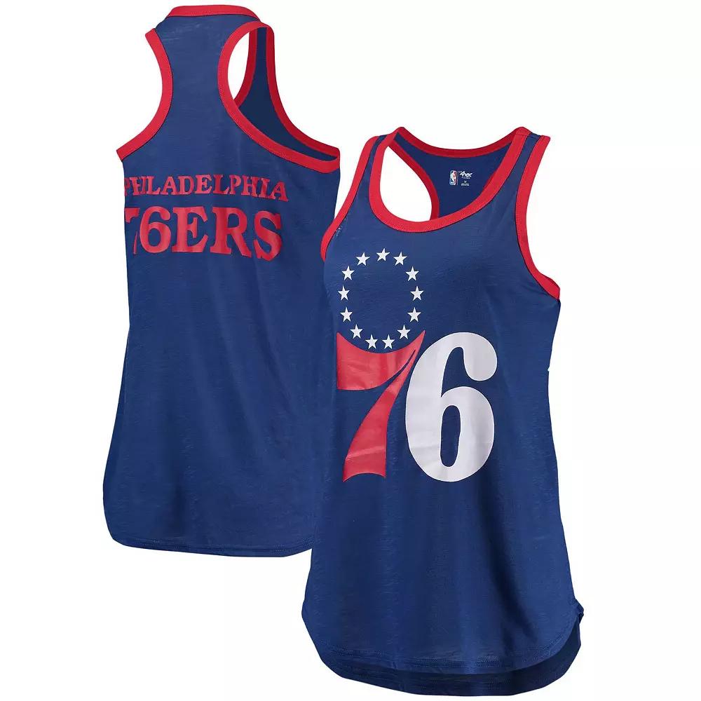 Women's G-III Sports by Carl Banks Royal Philadelphia 76ers Showdown Scoop-Neck Racerback Tank Top,  Product Image