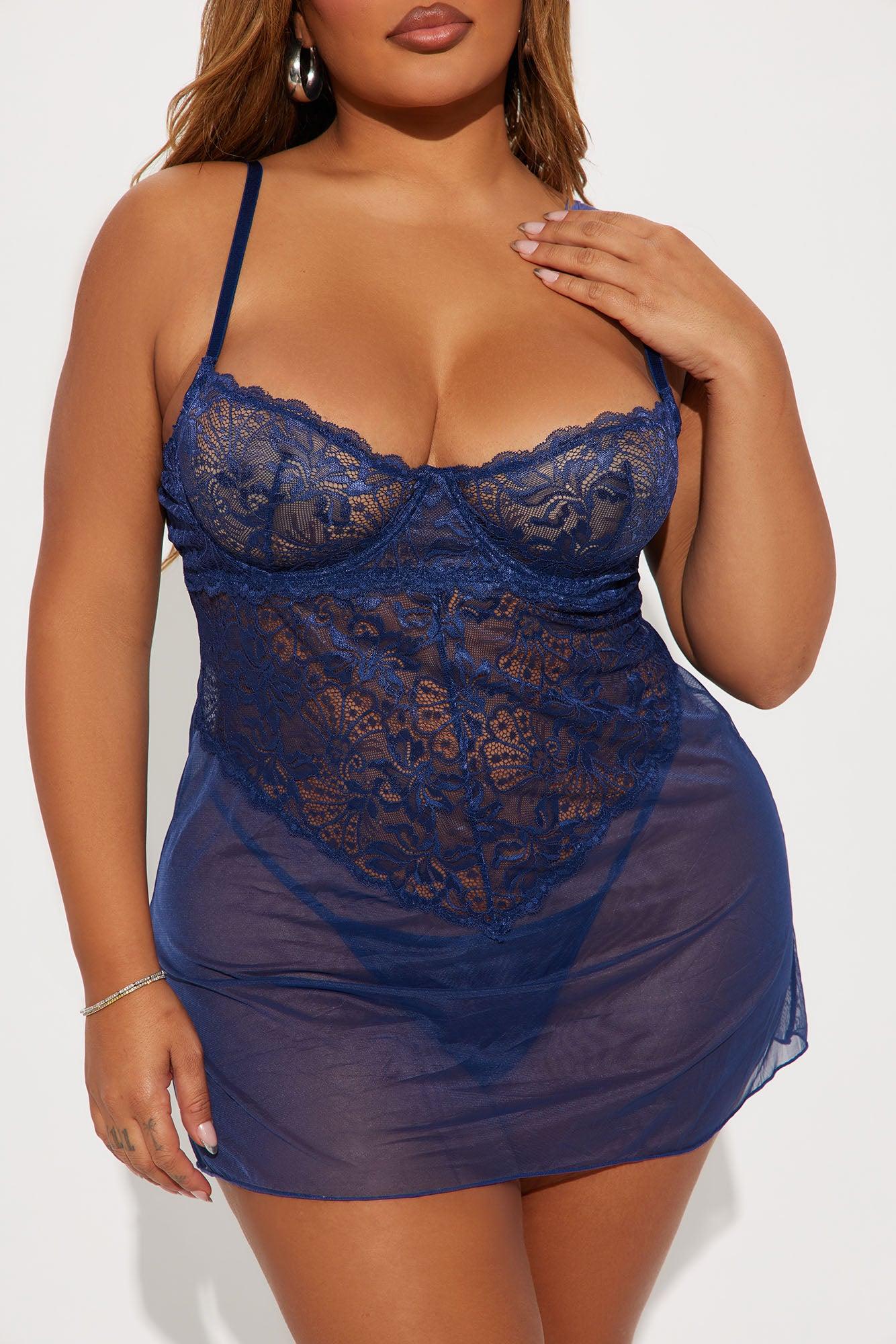 Your Sweet Love Lace Babydoll - Navy Product Image