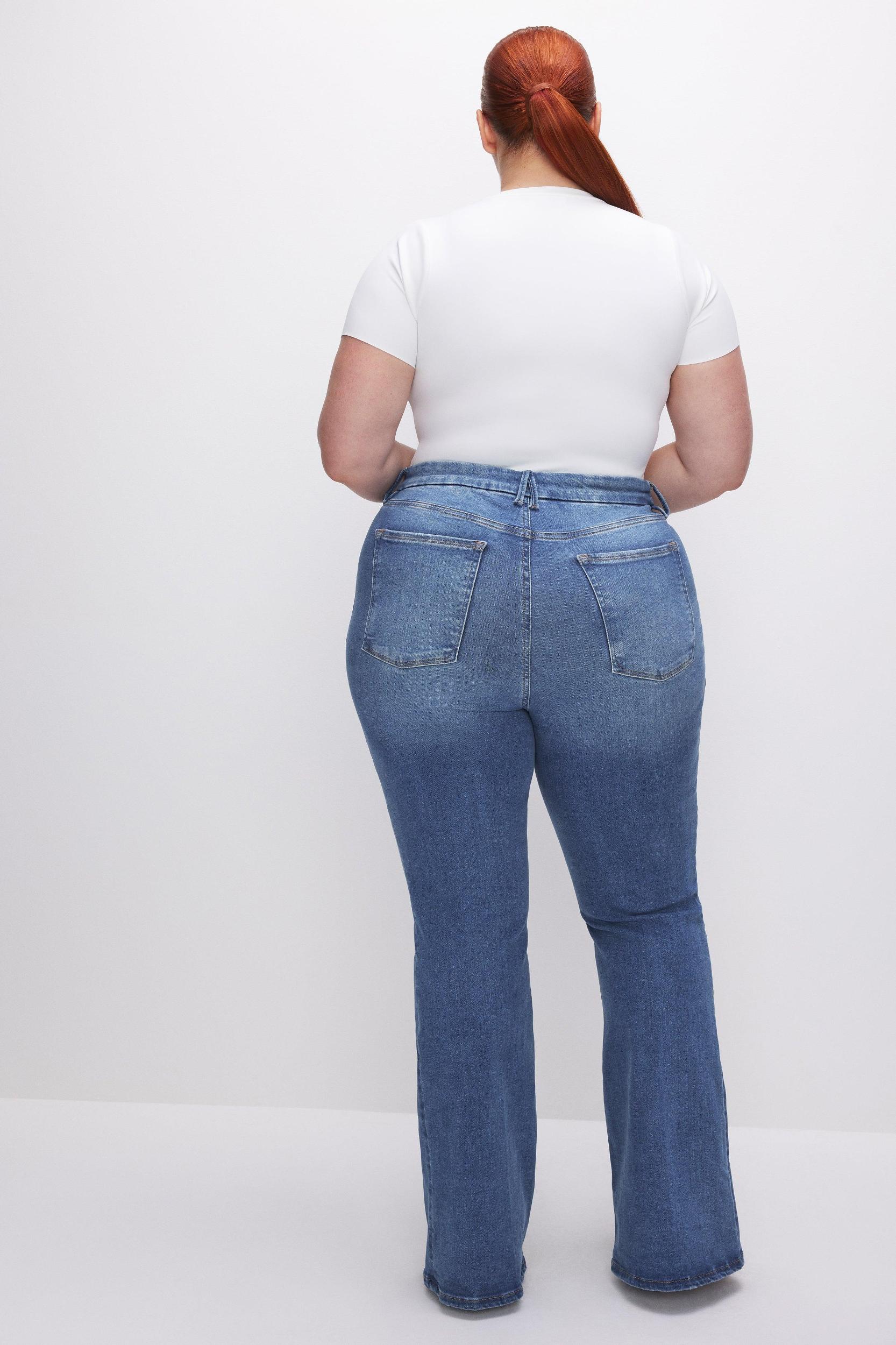POWER STRETCH PULL-ON FLARE JEANS | INDIGO490 Product Image
