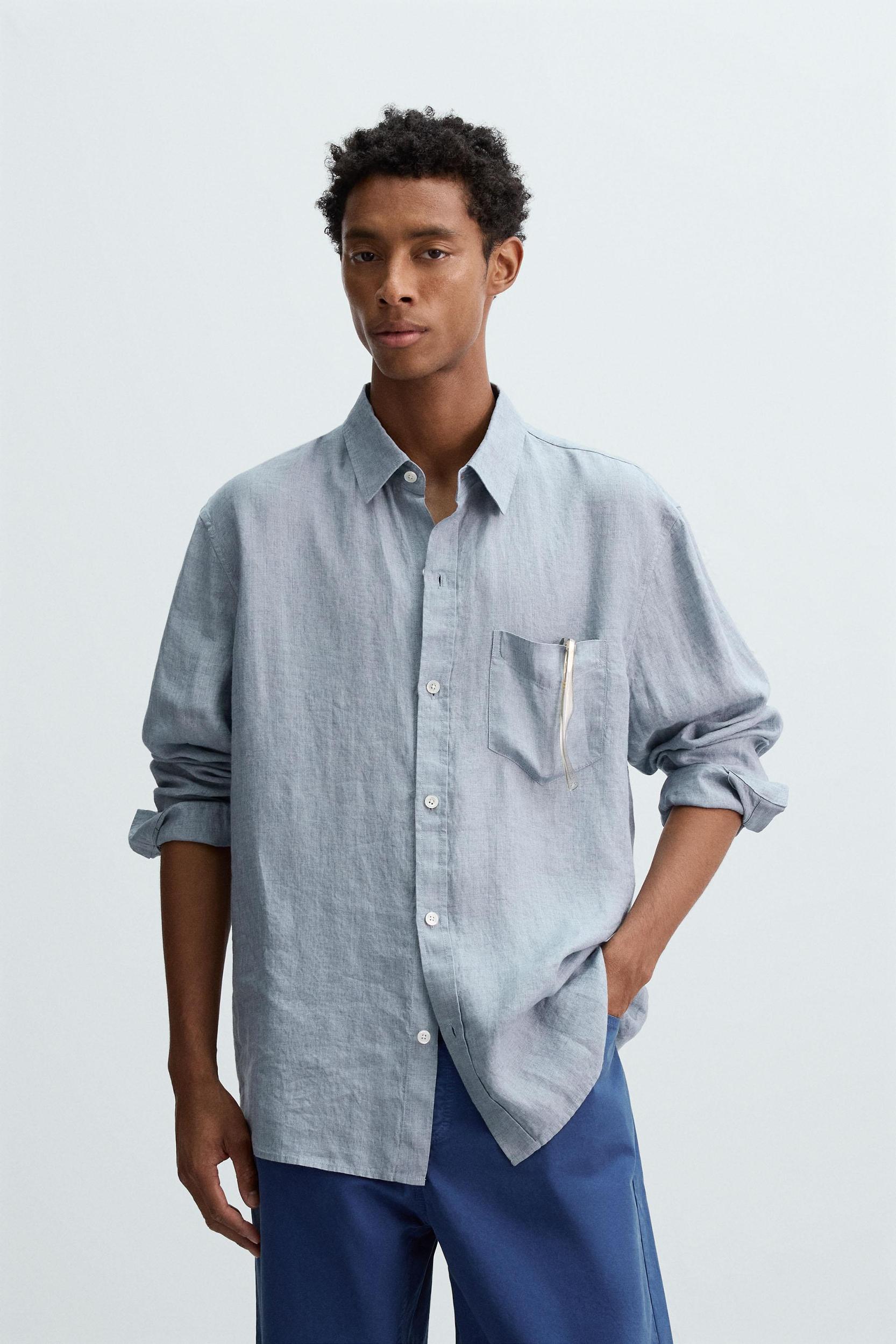 RELAXED FIT 100% LINEN SHIRT Product Image