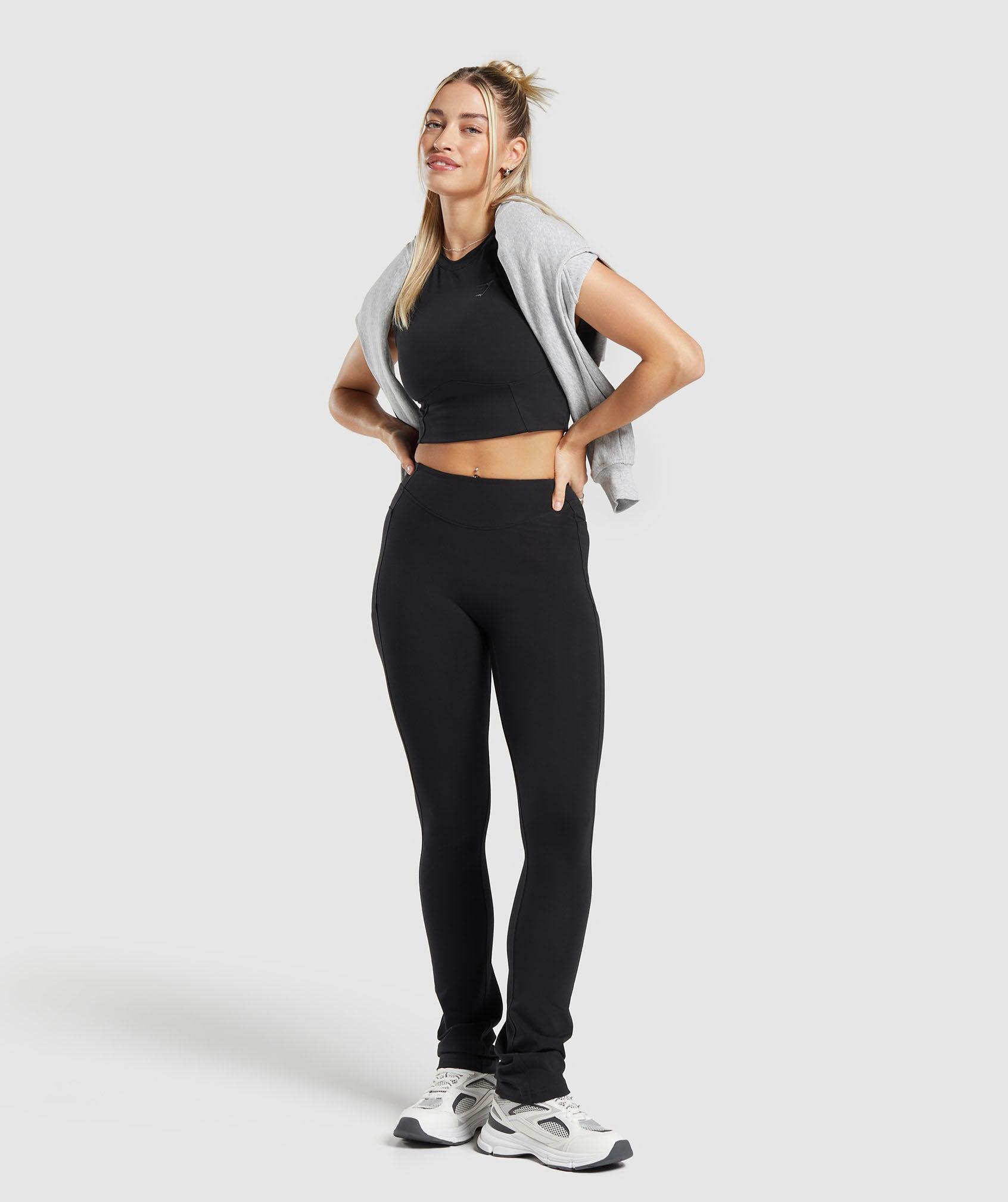 Gymshark Rest Day Boot Cut Cotton Leggings - Black Female Product Image
